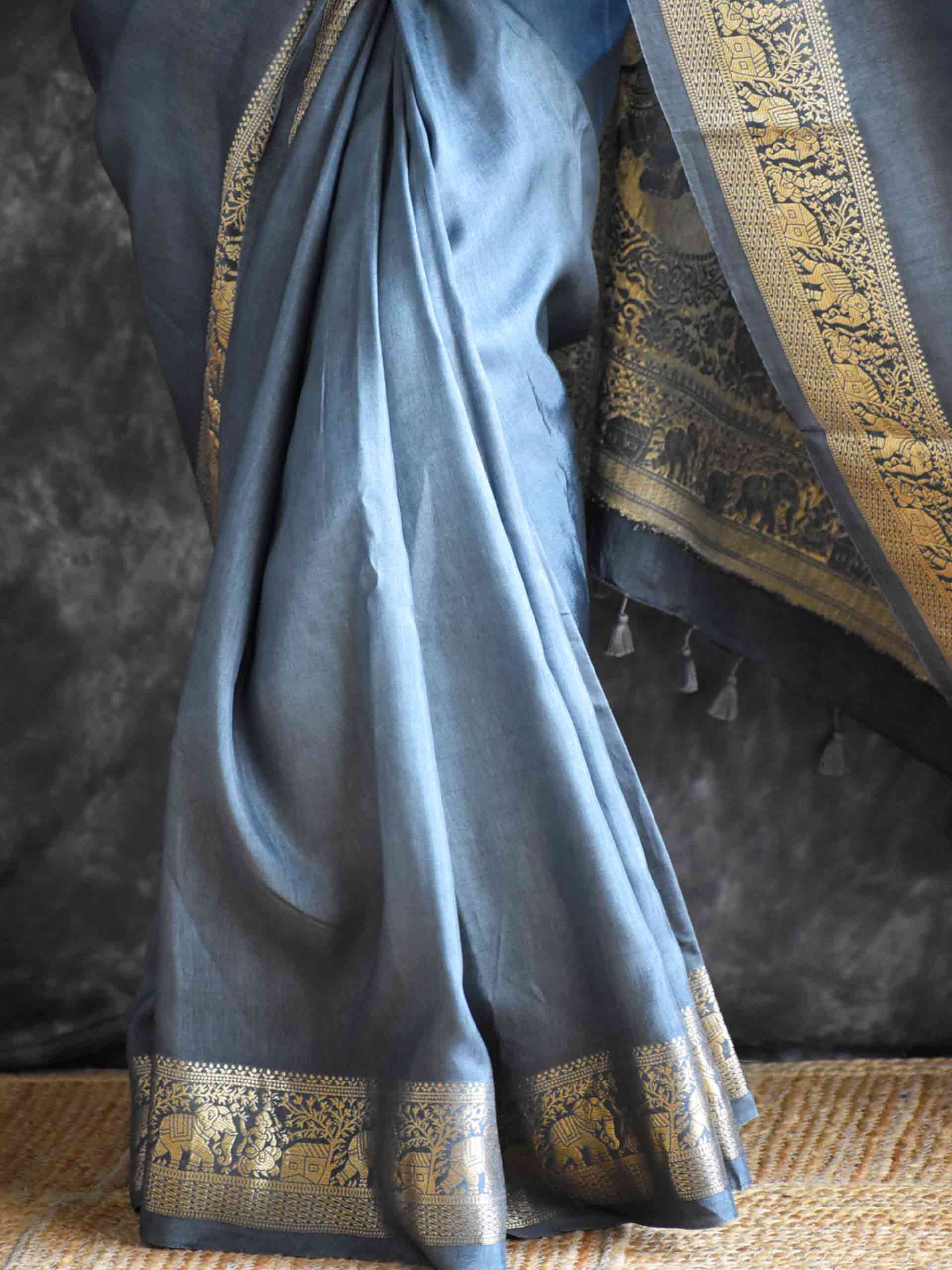 Sunehri - Dola silk zari pallu saree