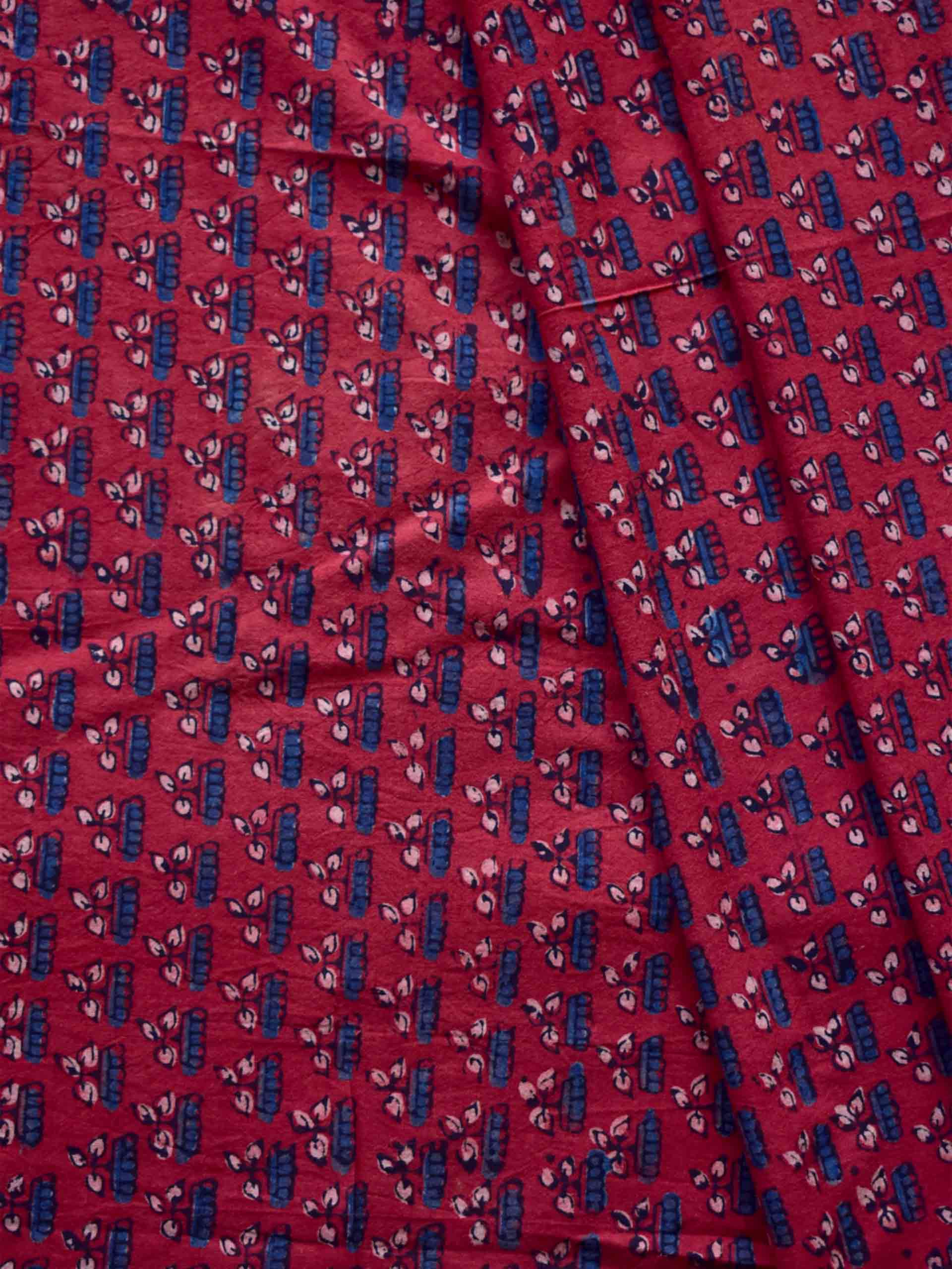 Lilli - Ajrakh hand block printed Cotton fabric 850 per meter