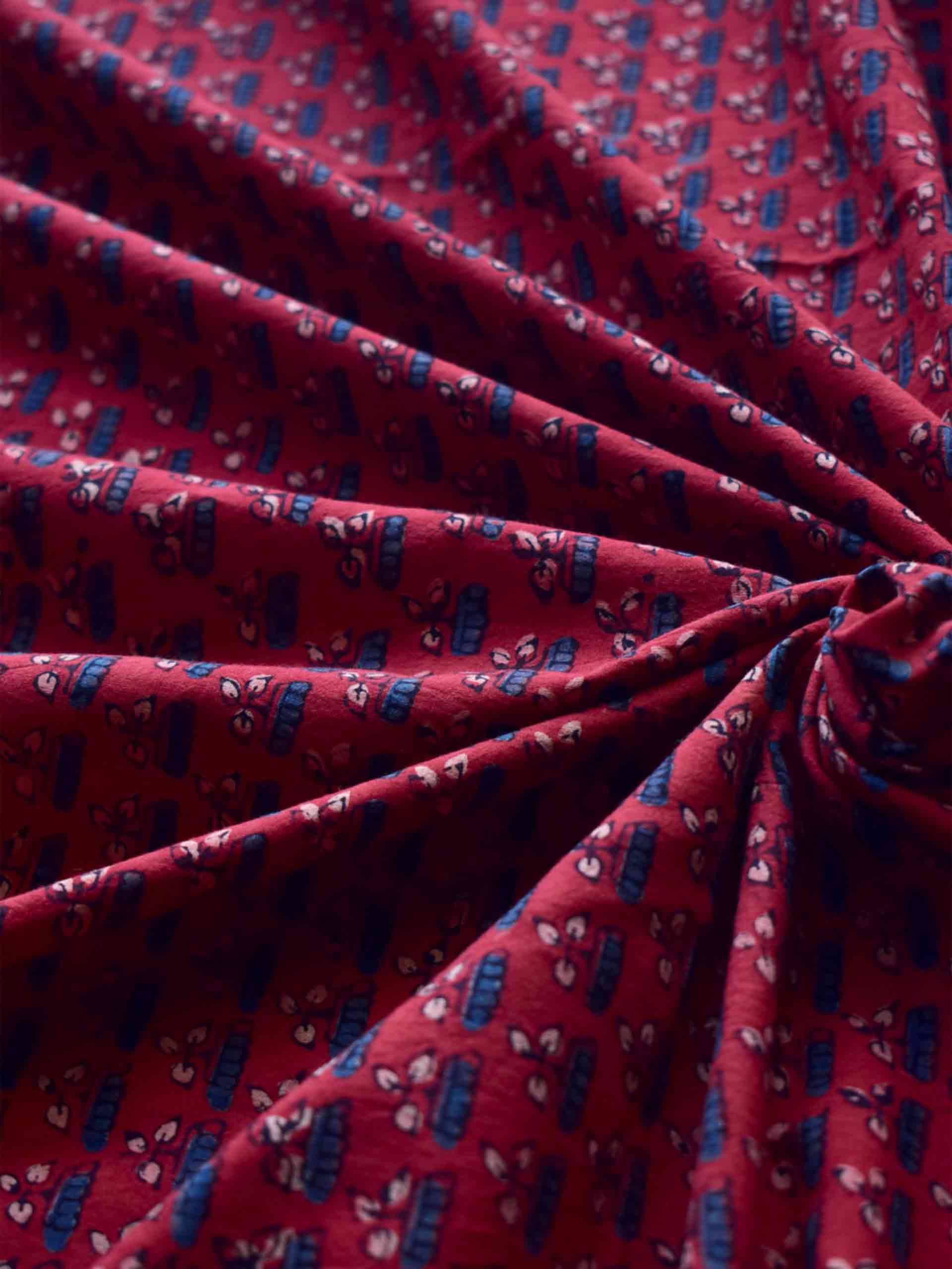 Lilli - Ajrakh hand block printed Cotton fabric 850 per meter