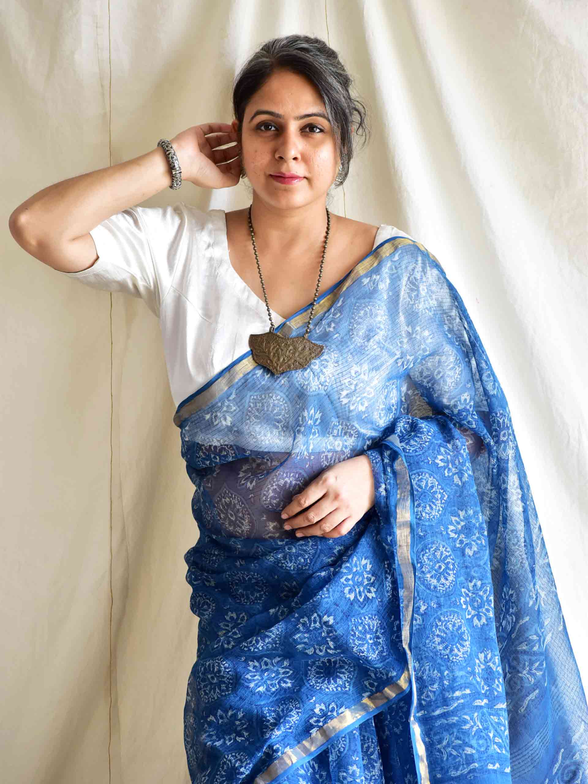 Bajrang - Ajrakh Kota Doria Saree