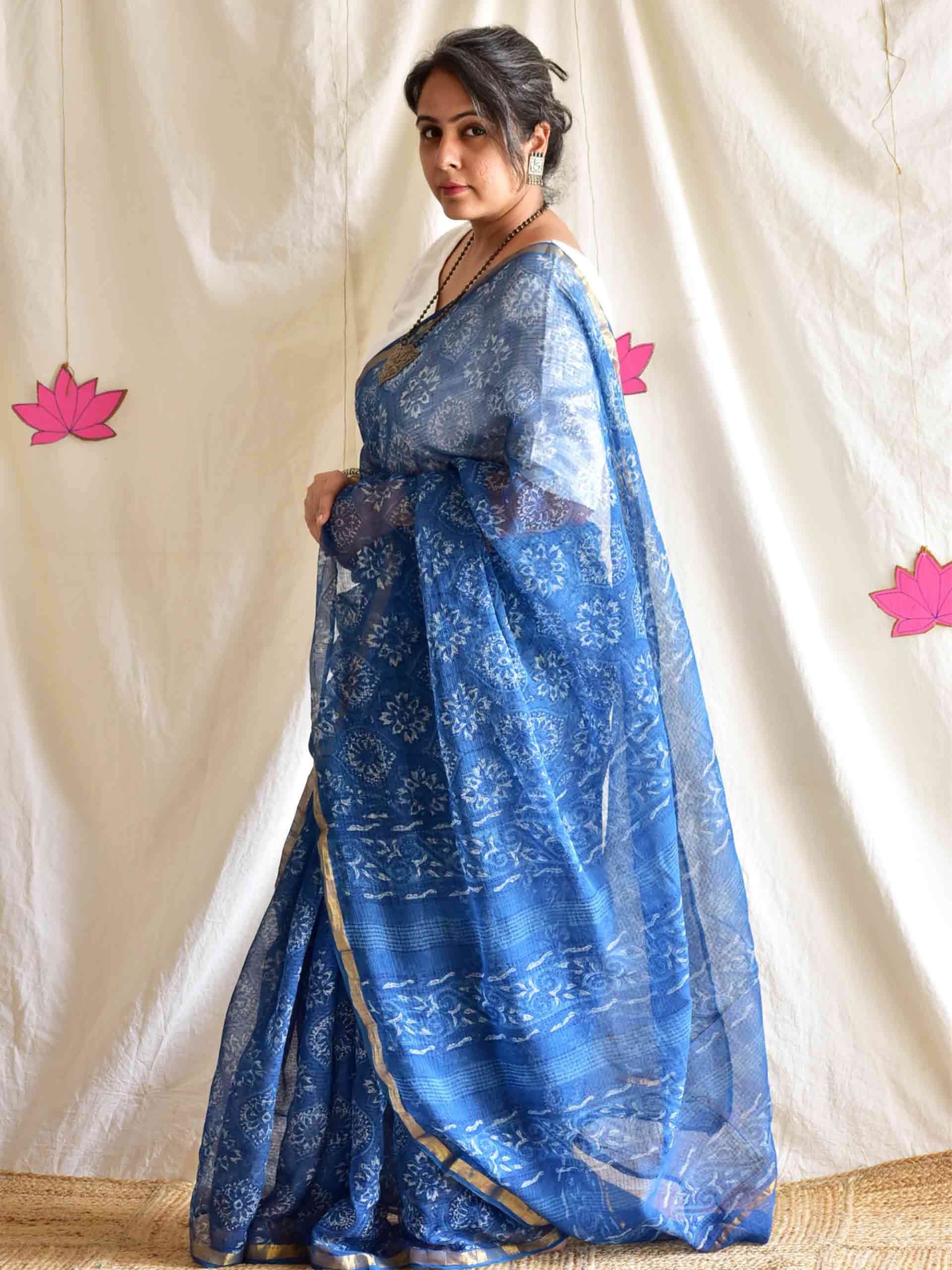 Bajrang - Ajrakh Kota Doria Saree