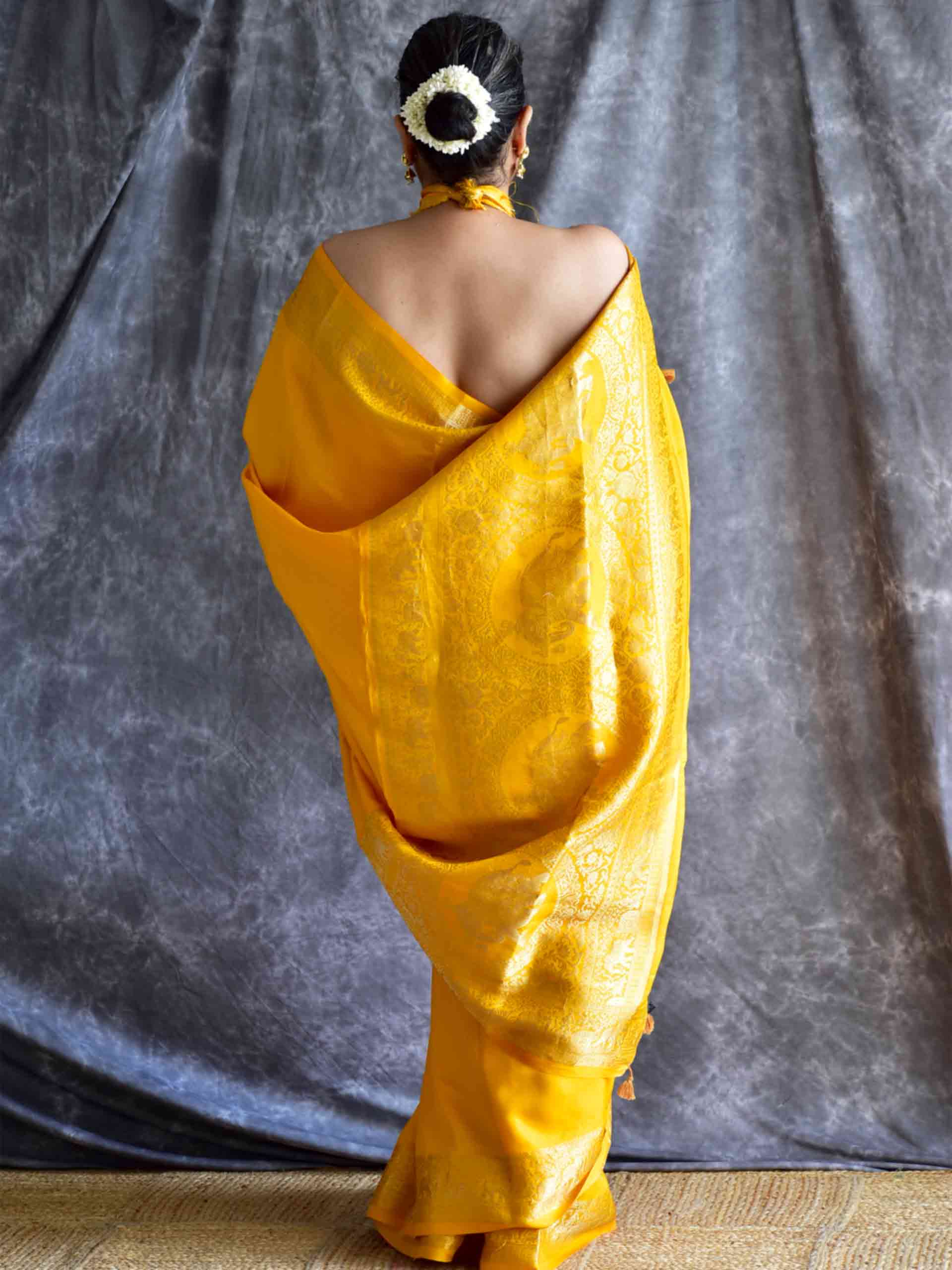 Kanak Pushpa - Dola silk zari pallu saree