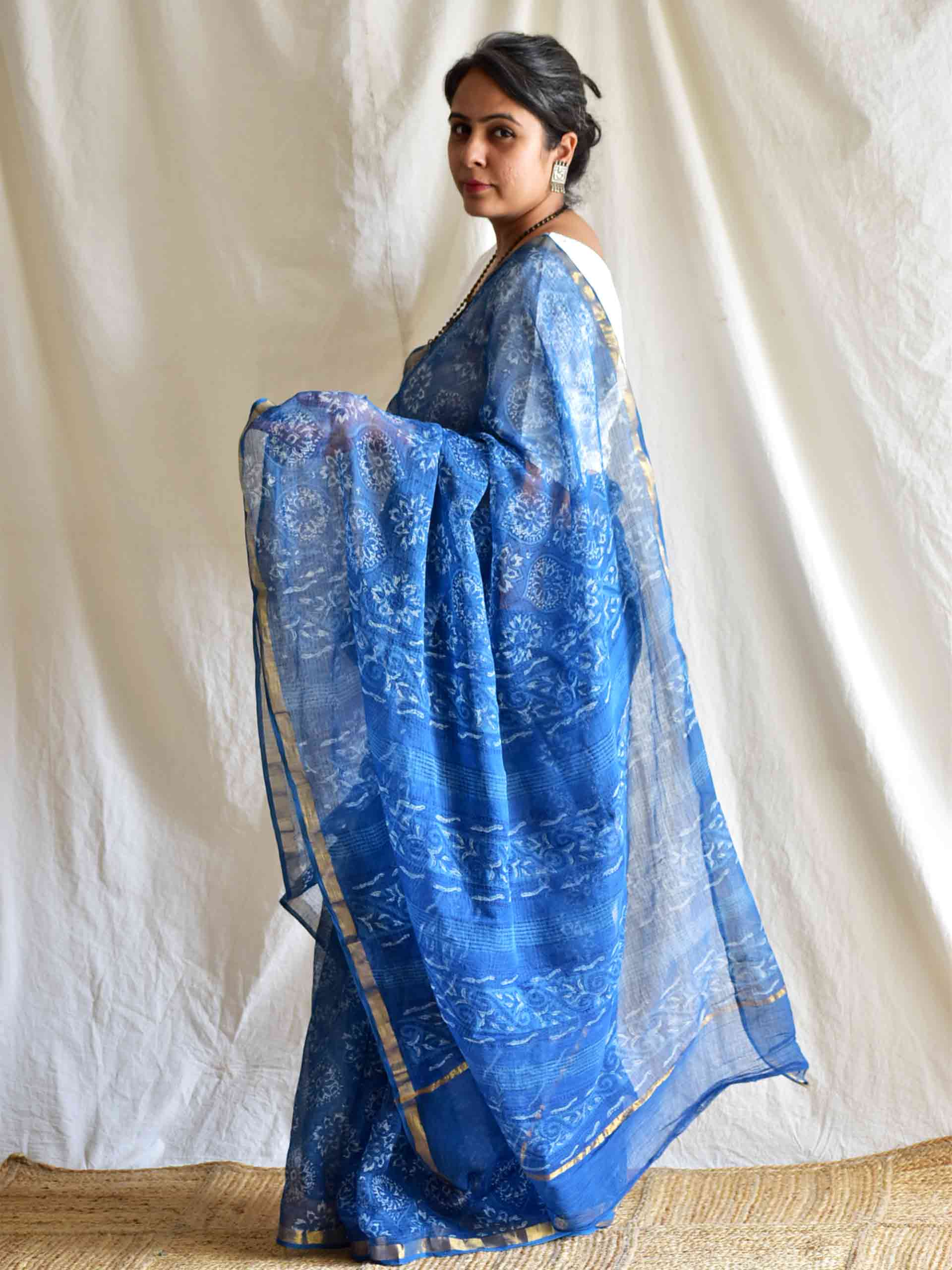 Bajrang - Ajrakh Kota Doria Saree