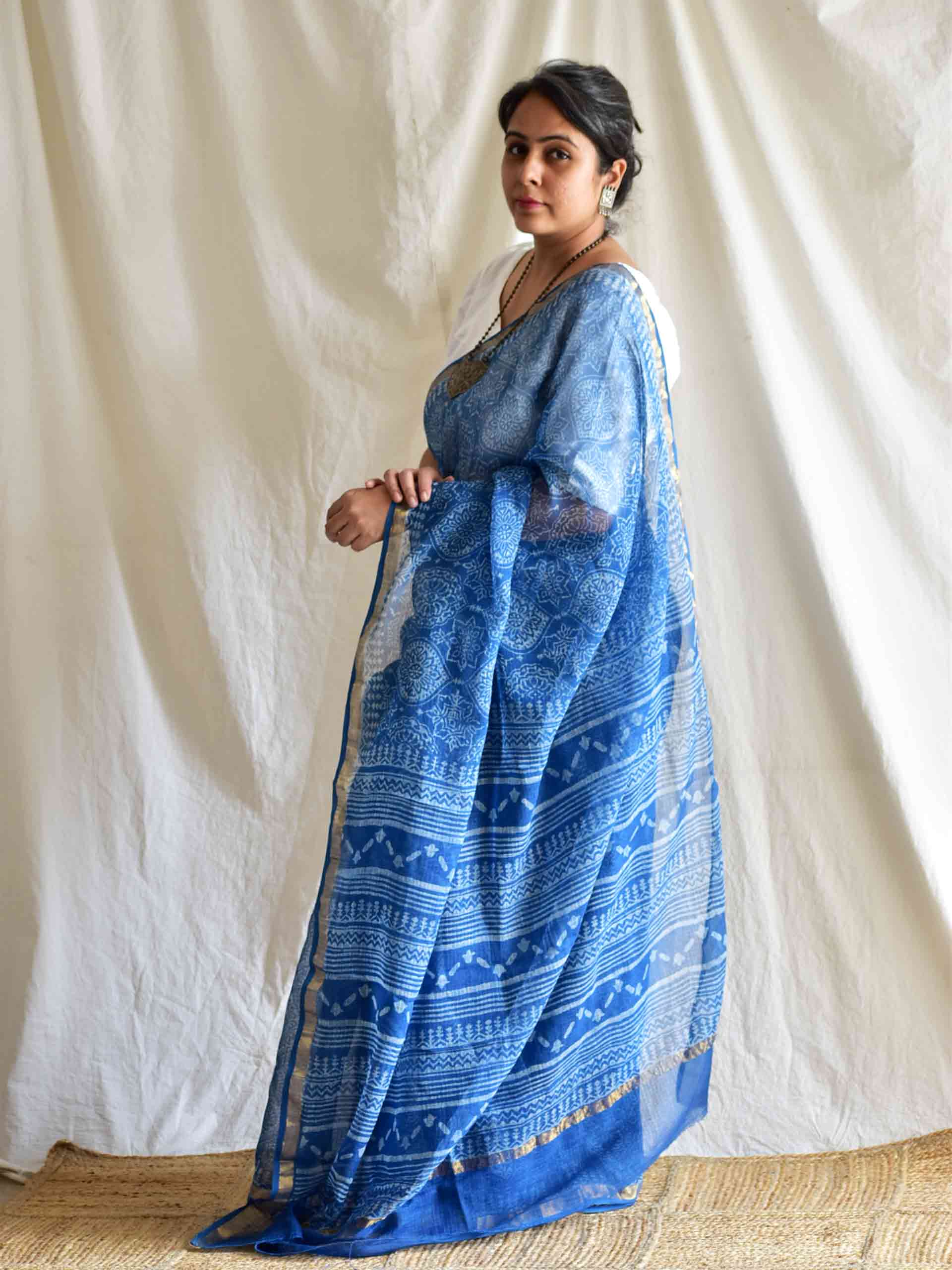 kaleere - Ajrakh Kota Doria Saree