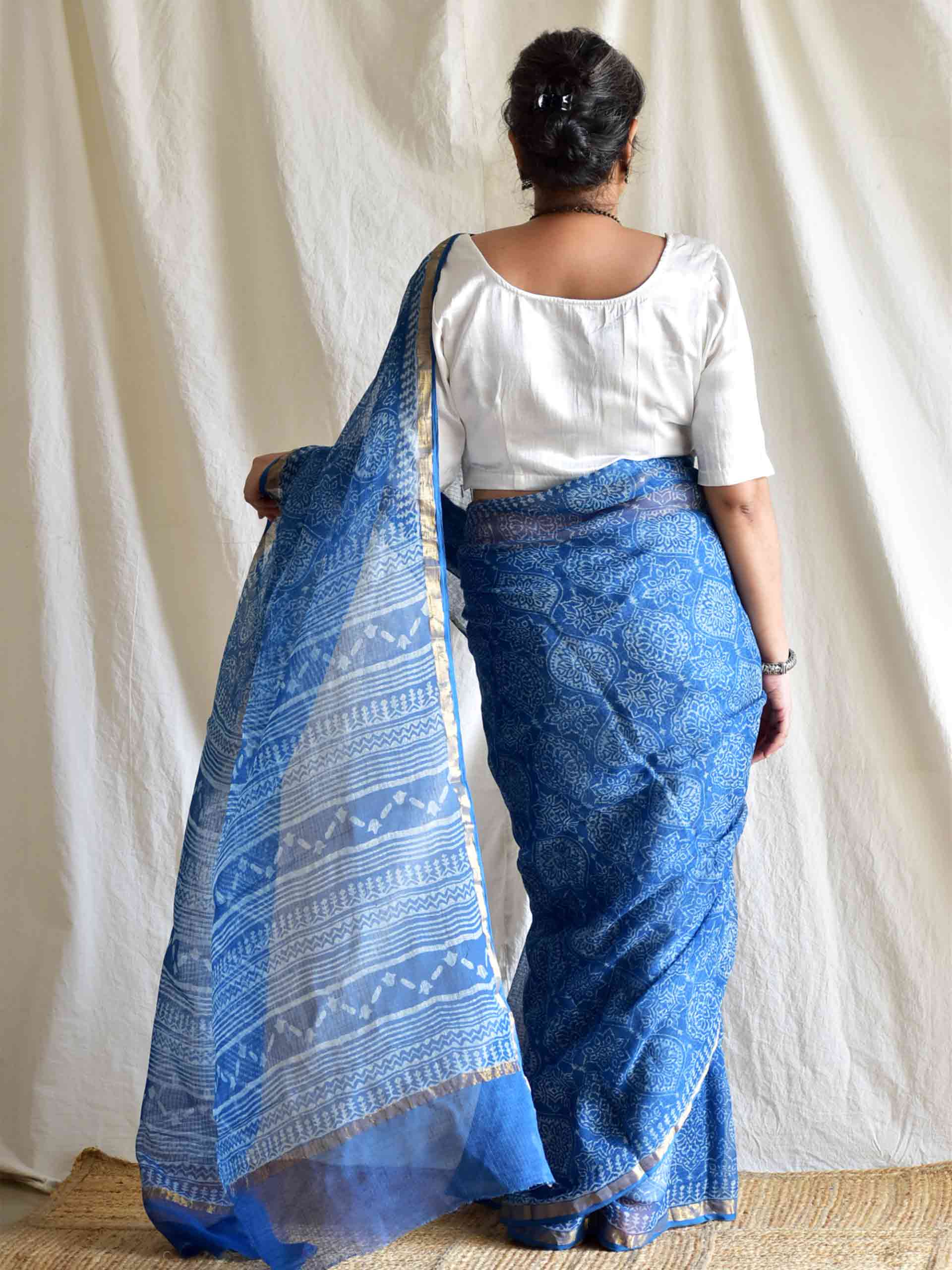 kaleere - Ajrakh Kota Doria Saree