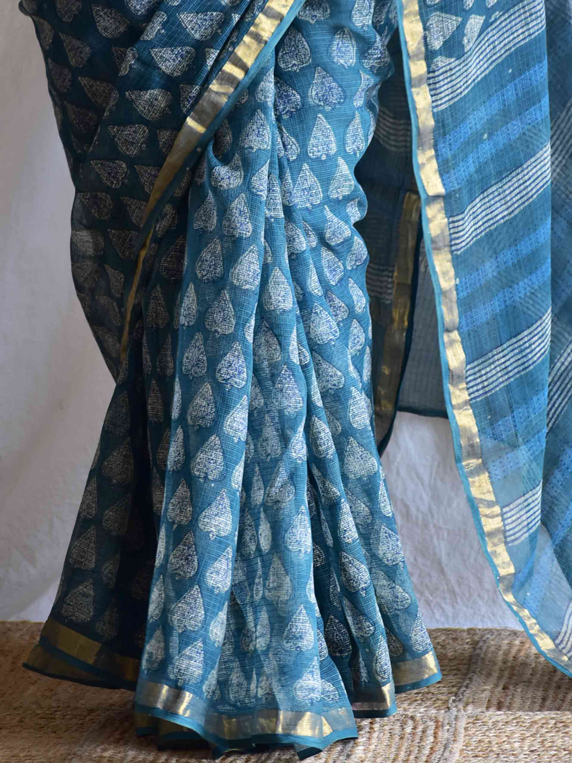Gehriyan - Ajrakh Kota Doria Saree