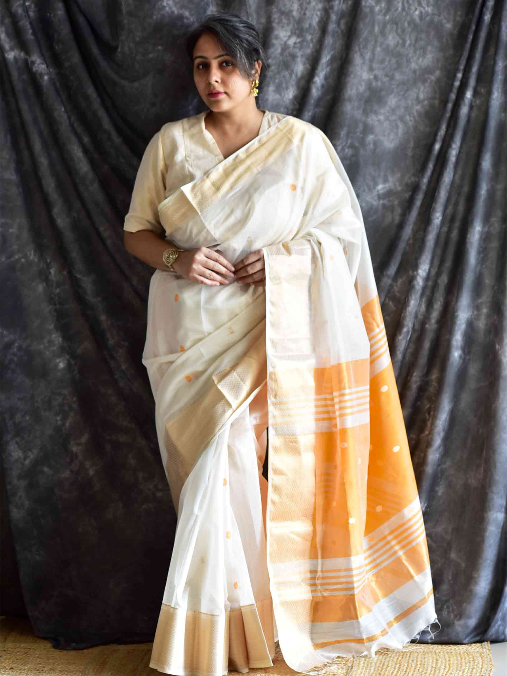 Sitara -  Maheshwari Handloom Silk Saree