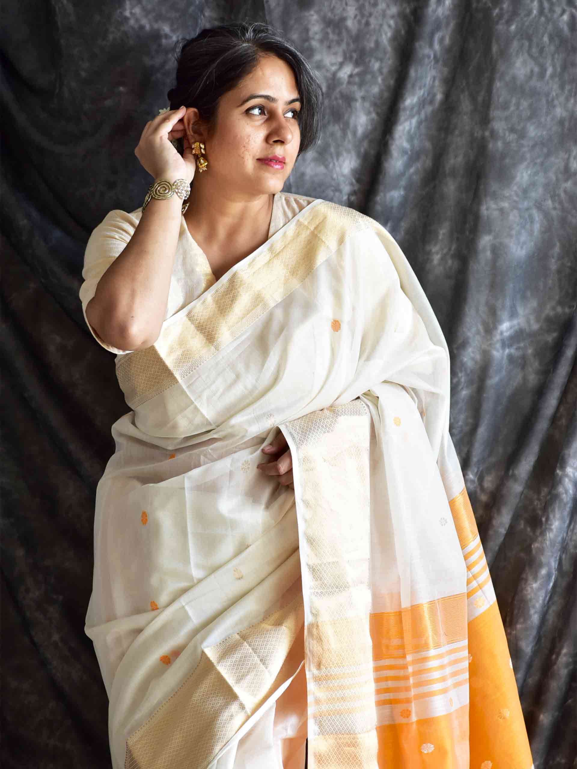 Sitara -  Maheshwari Handloom Silk Saree