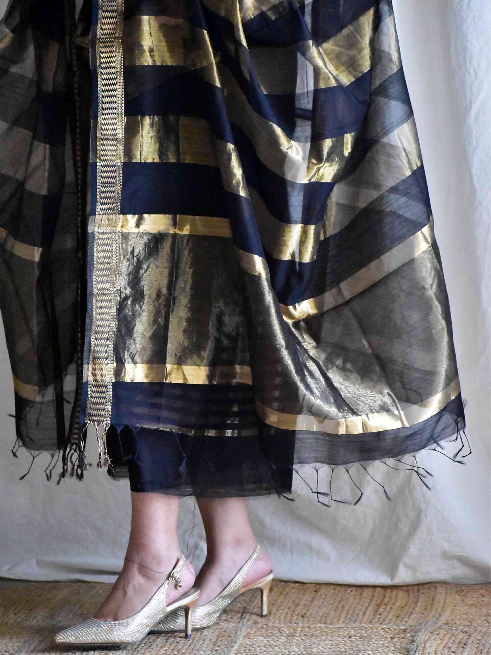 Ghata - Handloom Maheshwari silk 2 pc suit set