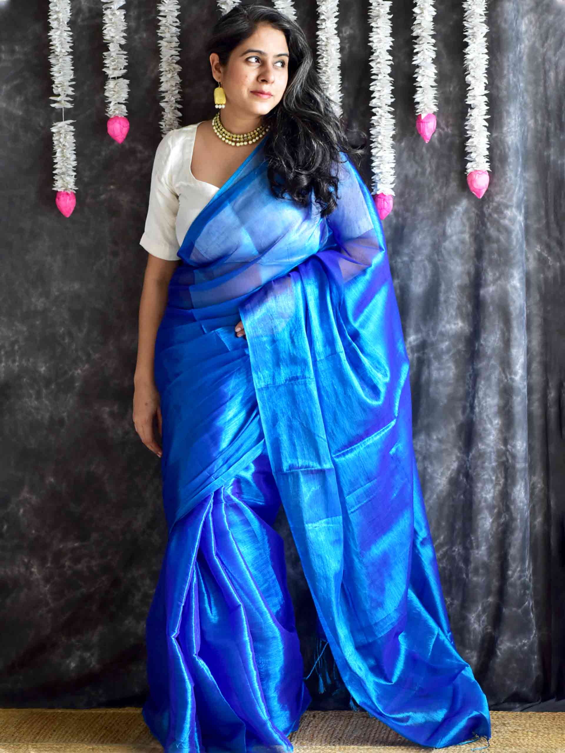 Neela Tara - Tissue Saree