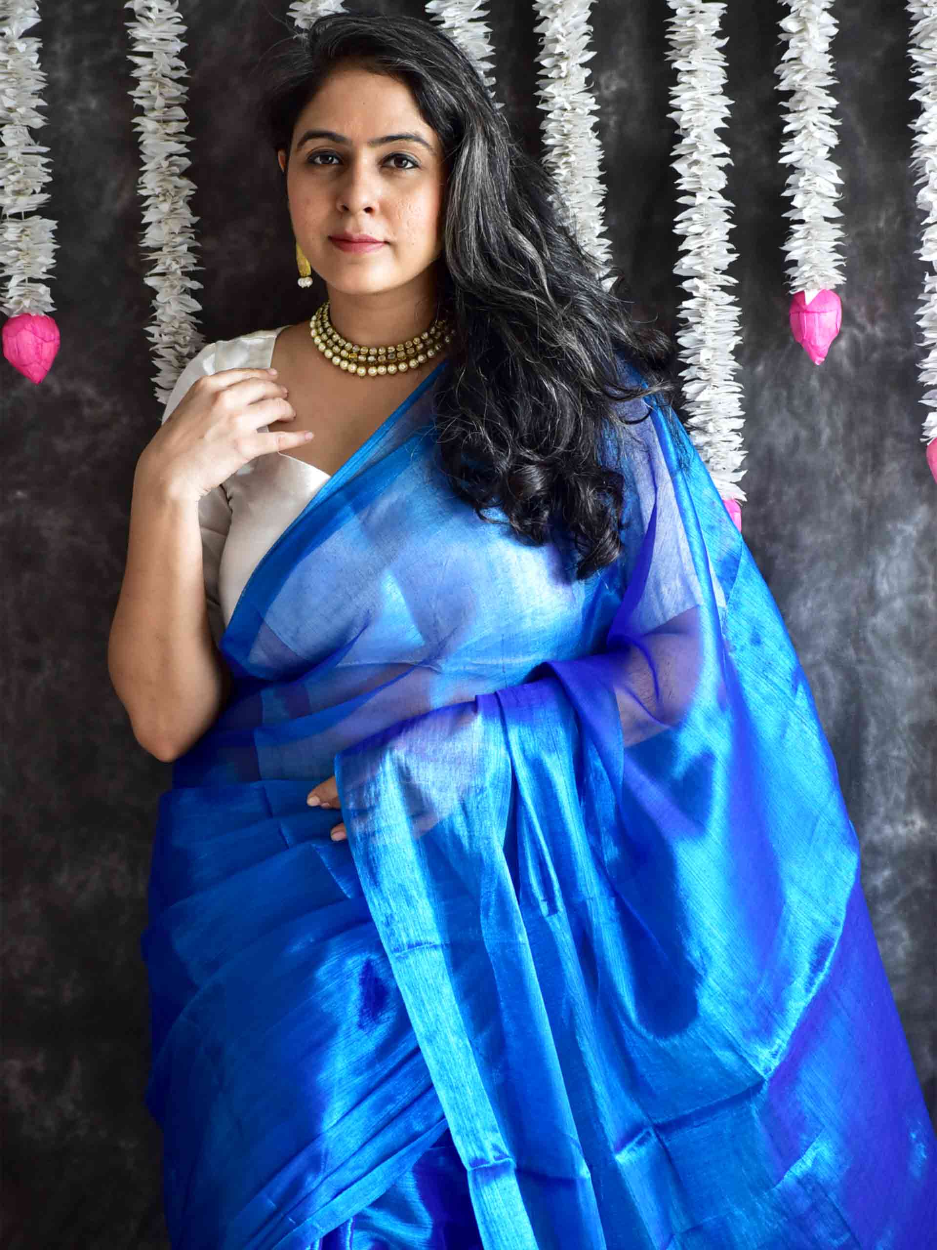 Neela Tara - Tissue Saree