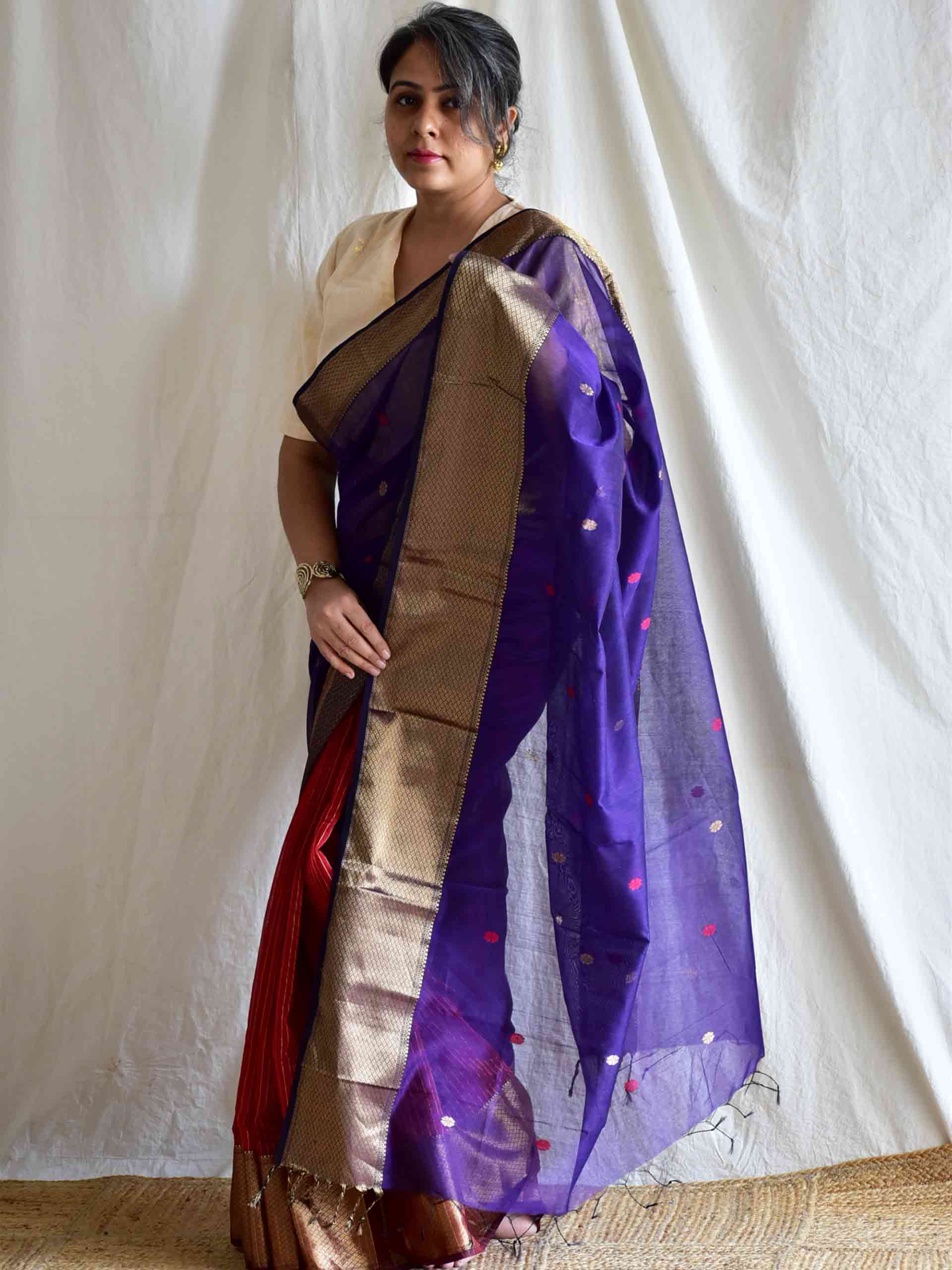 Raat Raani  -  Maheshwari Handloom Silk Saree