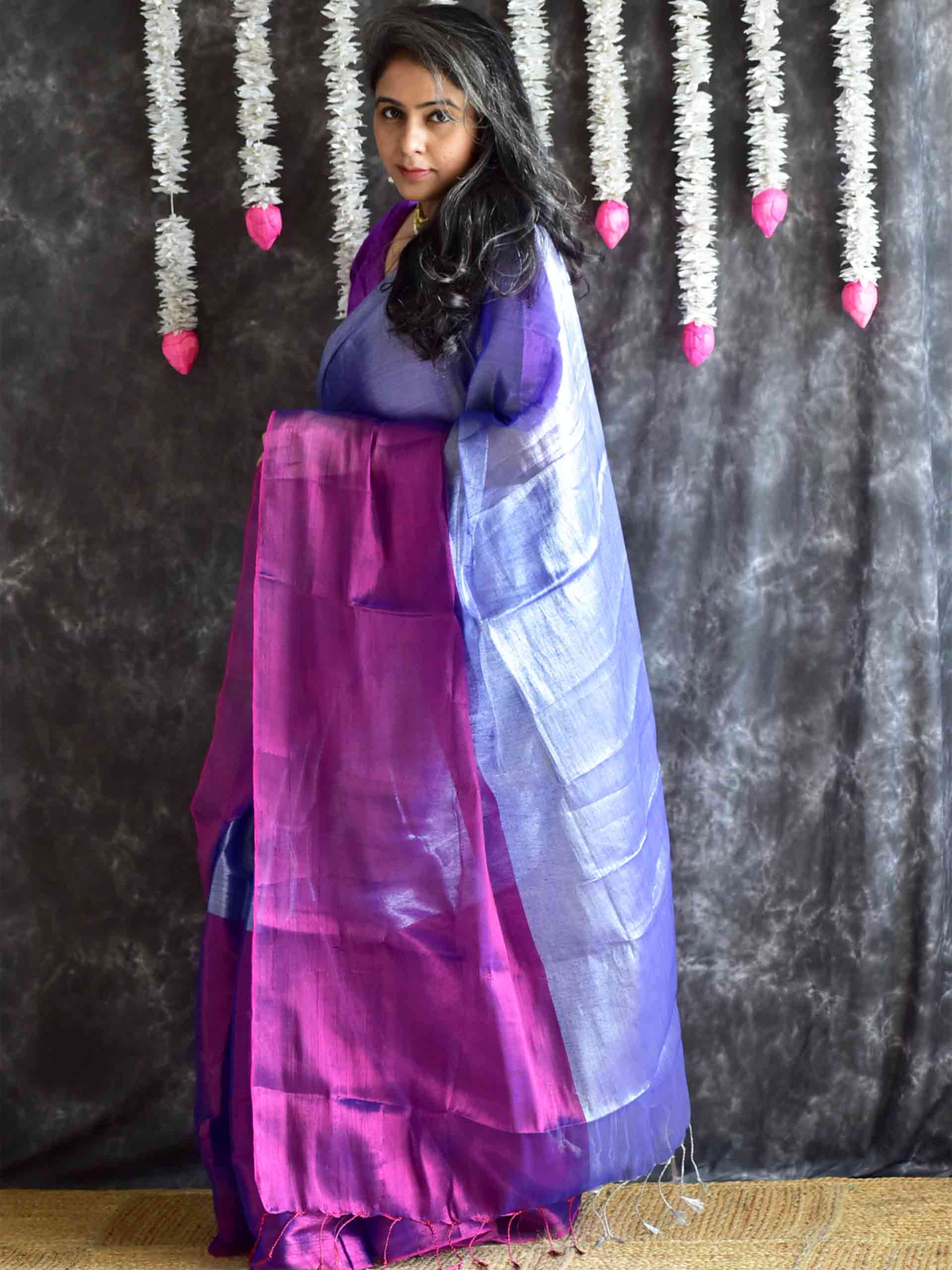 Noorika - Dual Shaded Tissue Saree