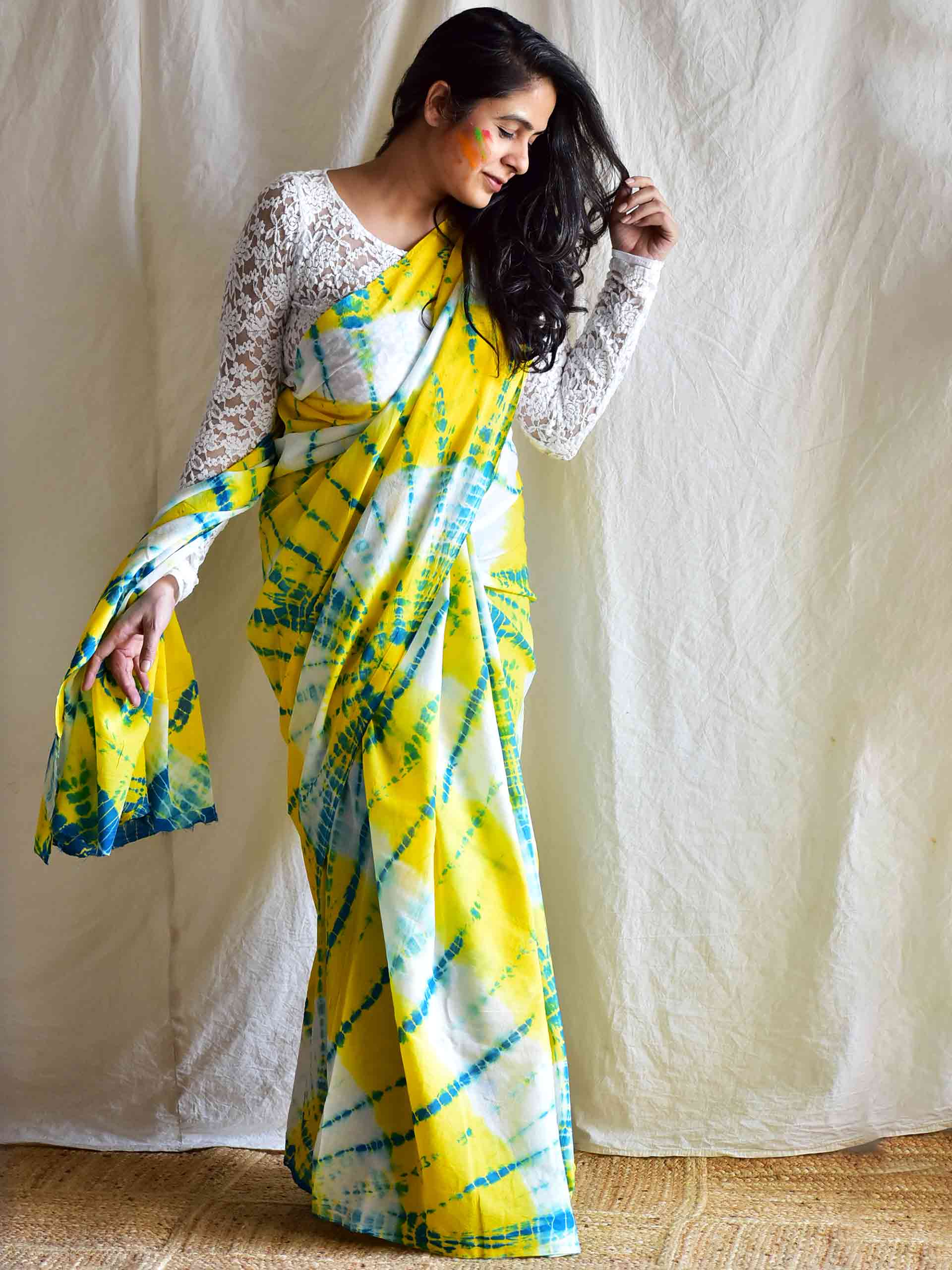 mellow drama - mul tie and dye saree