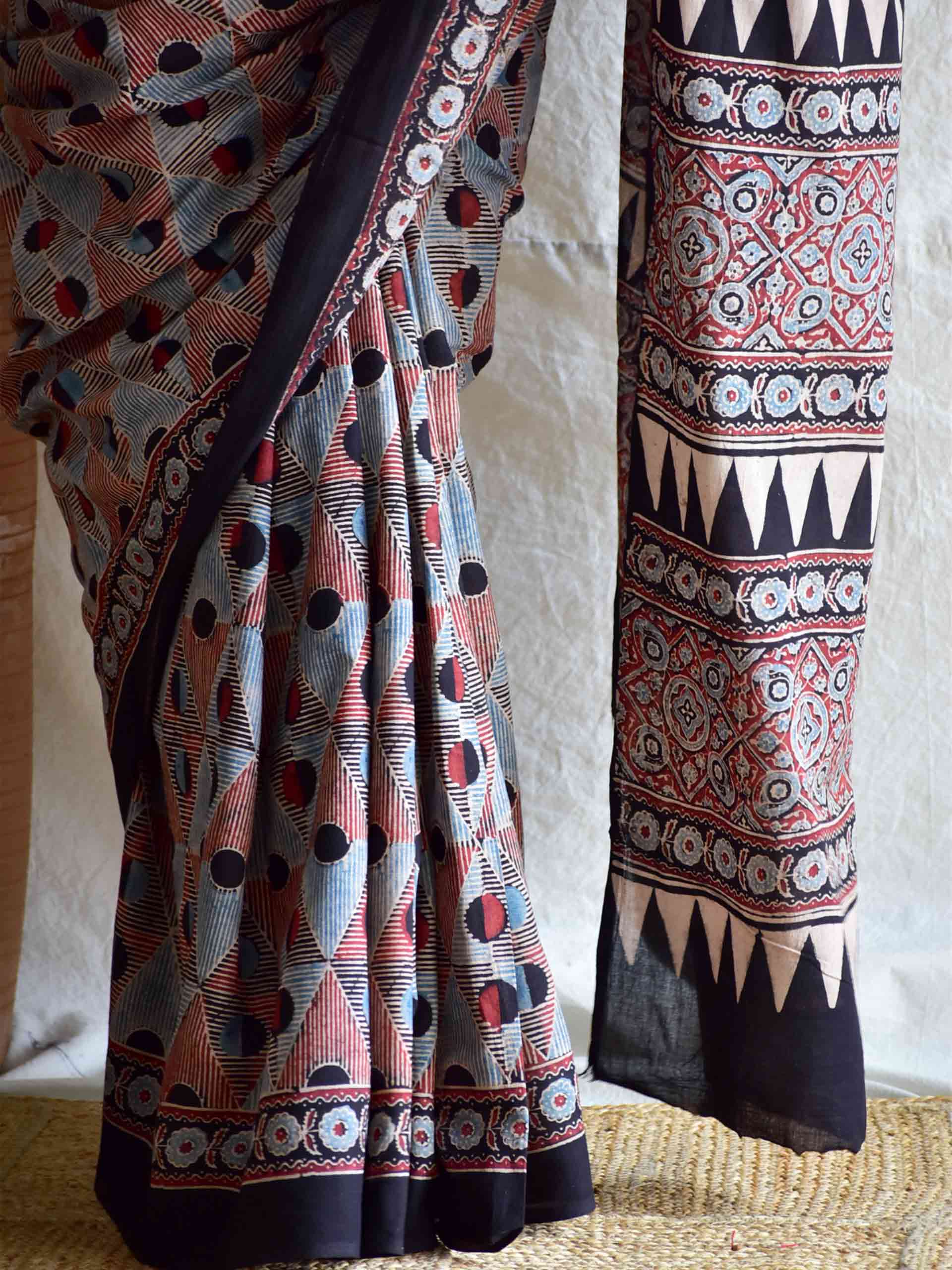 brahm - Ajrakh cotton saree