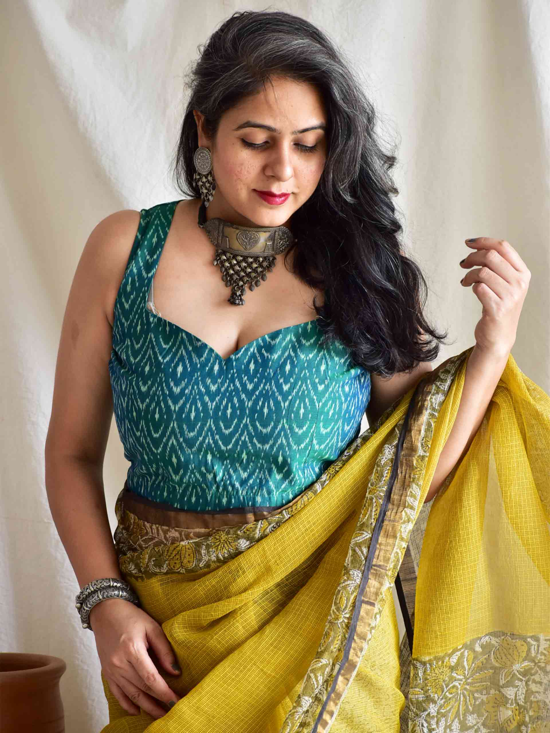 Clover Ikat handwoven blouse