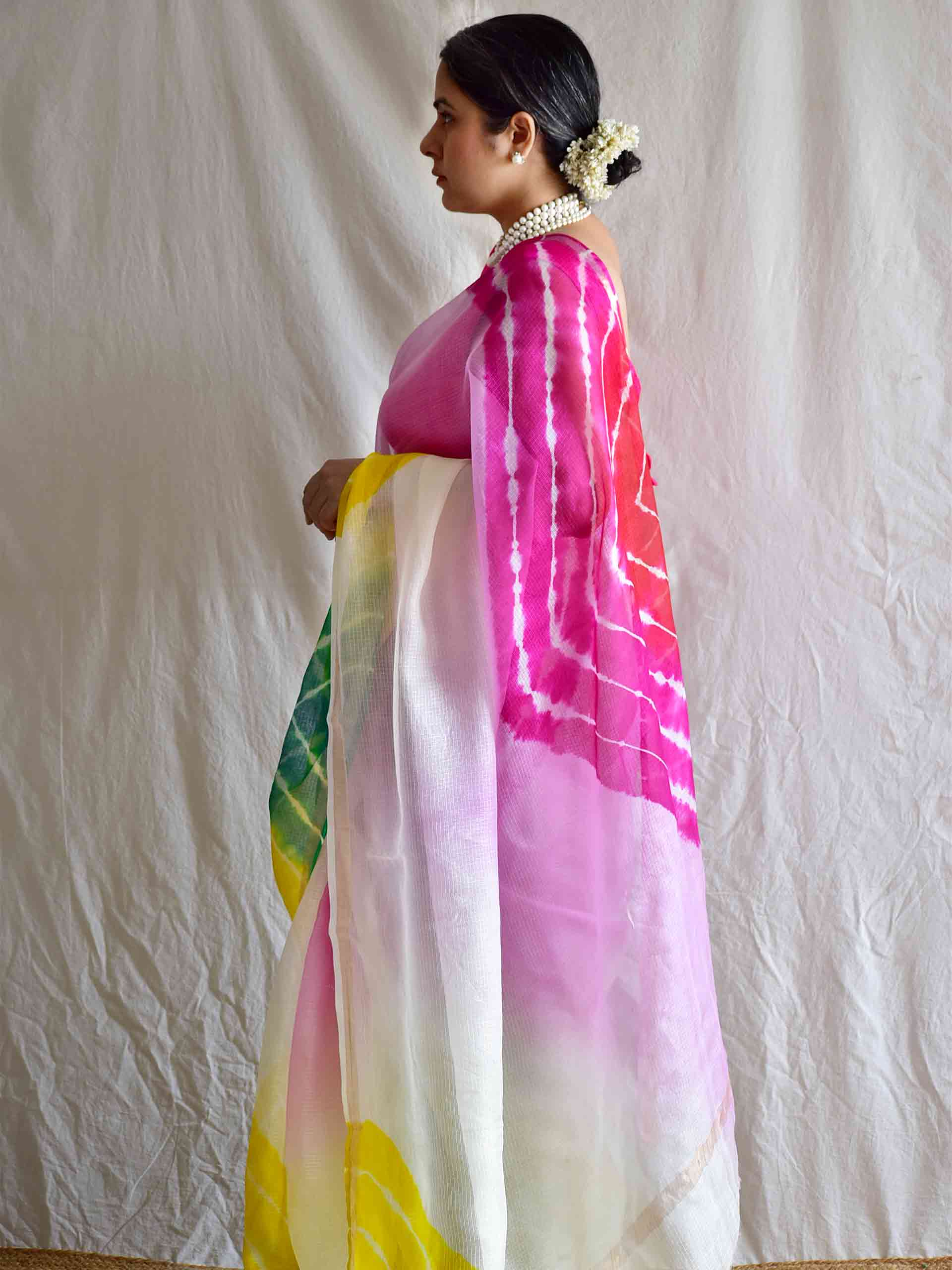 satrangi saaz -Tie And Dye Kota Silk Saree