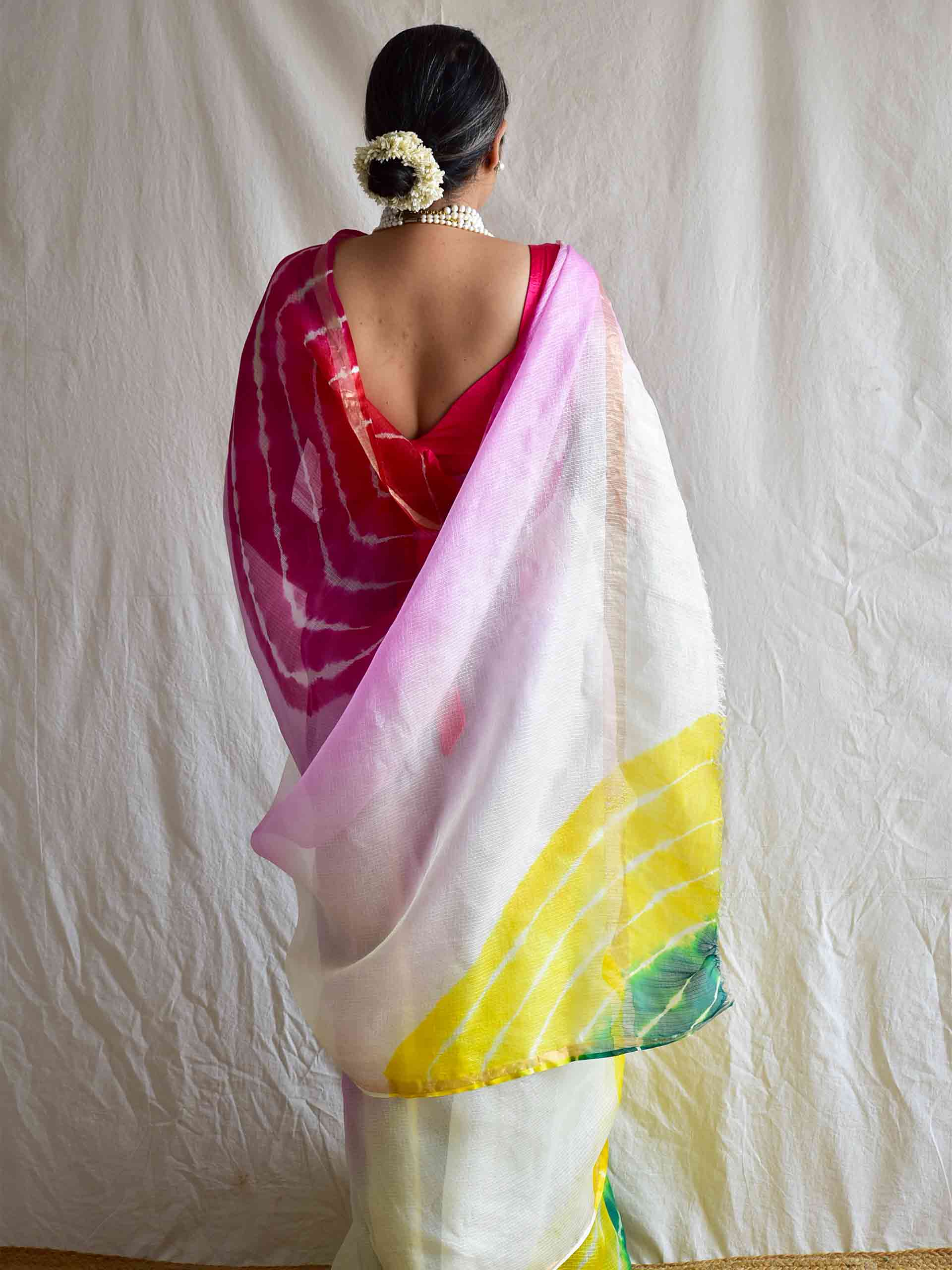 satrangi saaz -Tie And Dye Kota Silk Saree