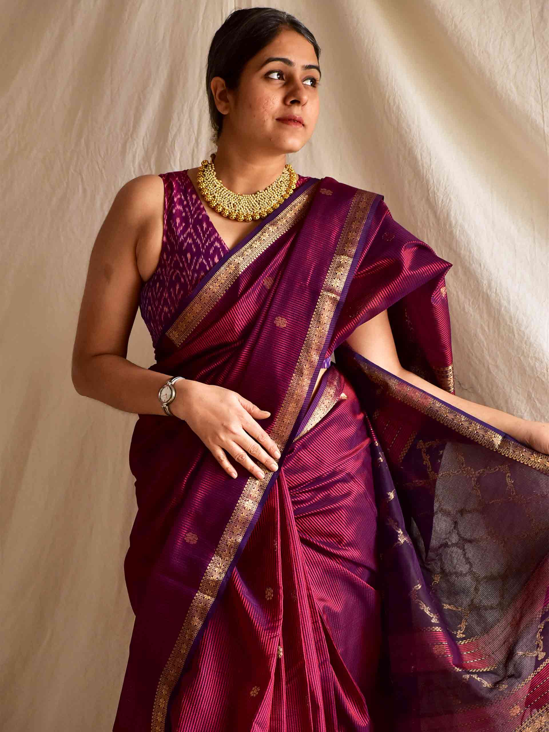Malabaar - Maheshwari Handloom Silk Saree