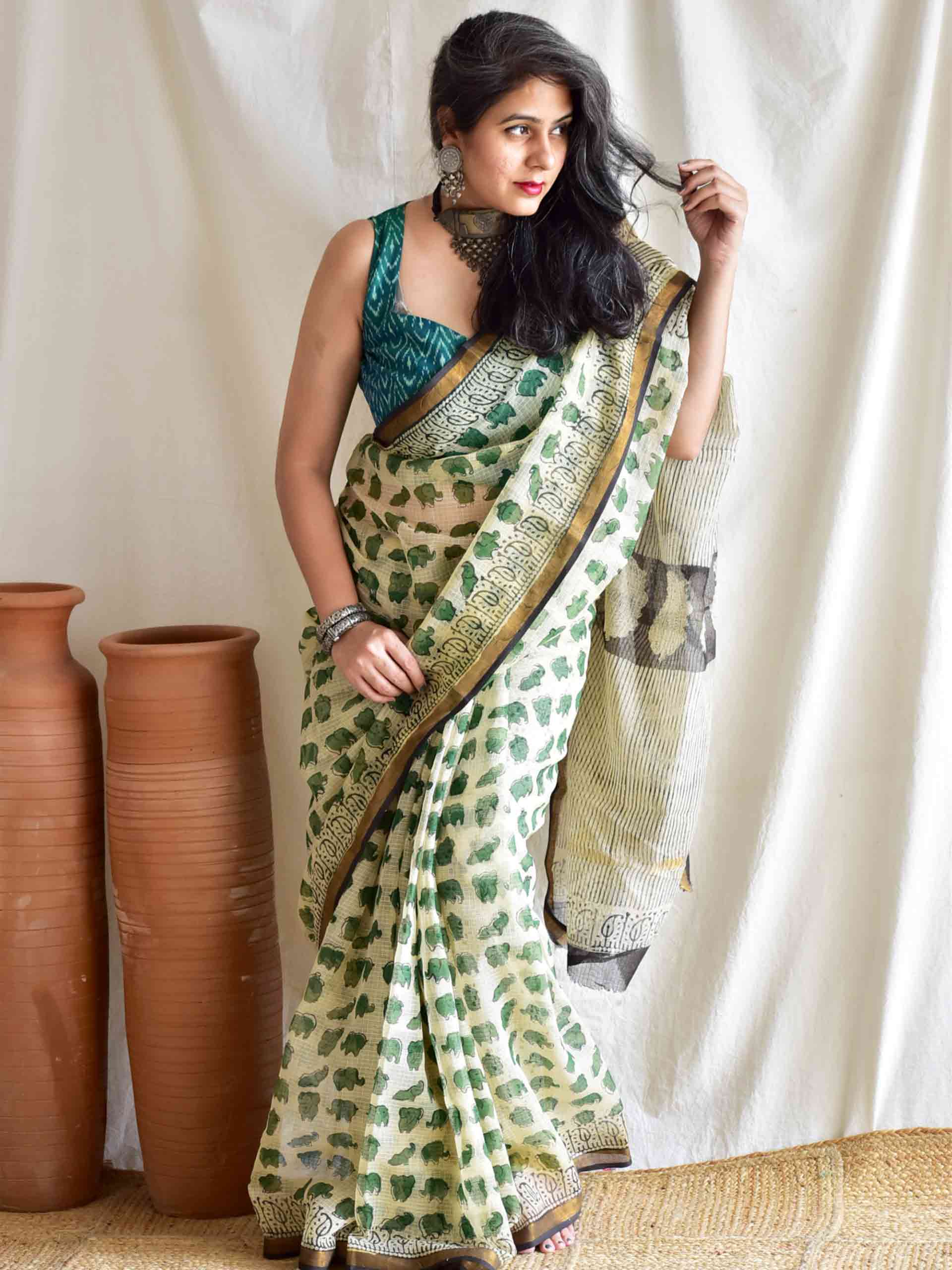 Elle - Dabu Kota Doria Saree