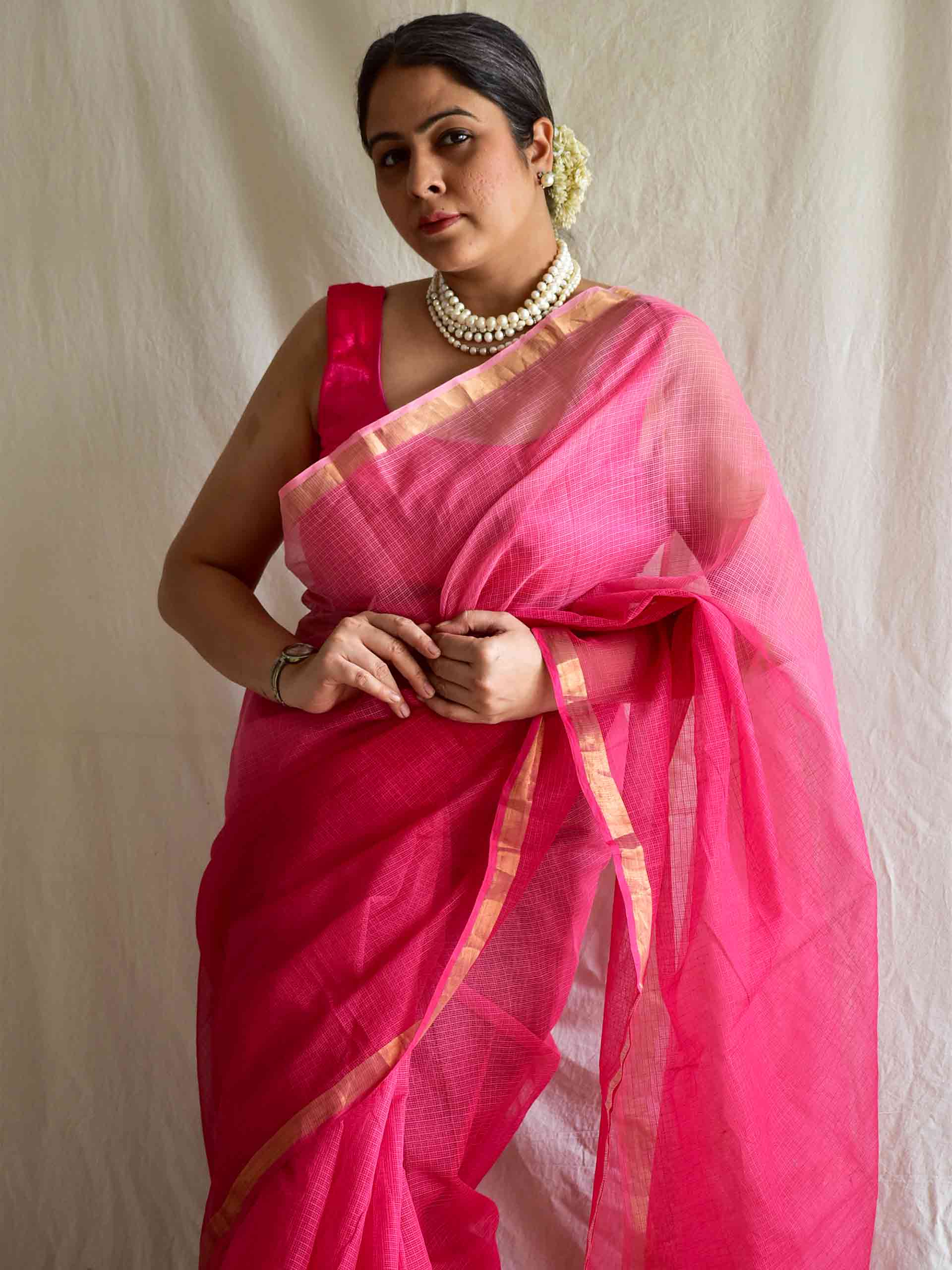 gulaabi shaam - Kota Doria Saree