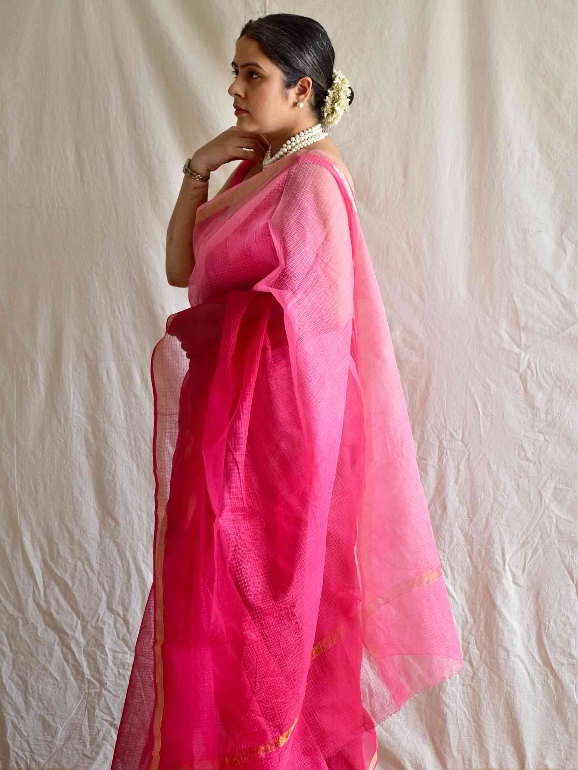 gulaabi shaam - Kota Doria Saree