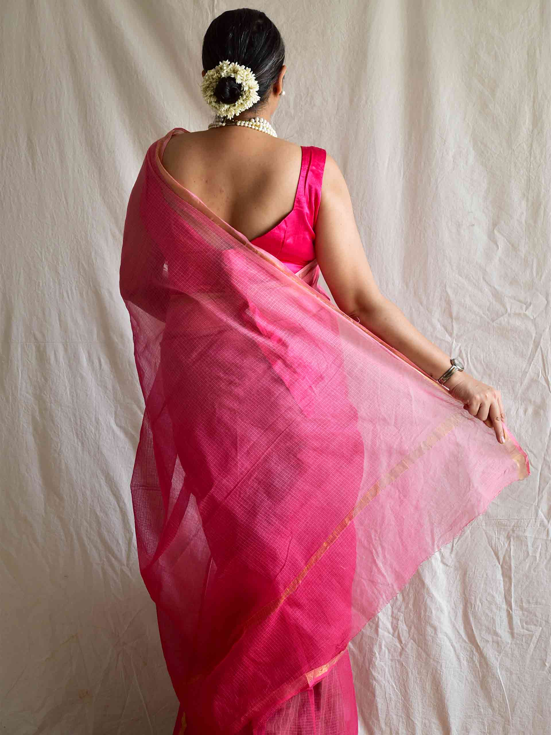 gulaabi shaam - Kota Doria Saree