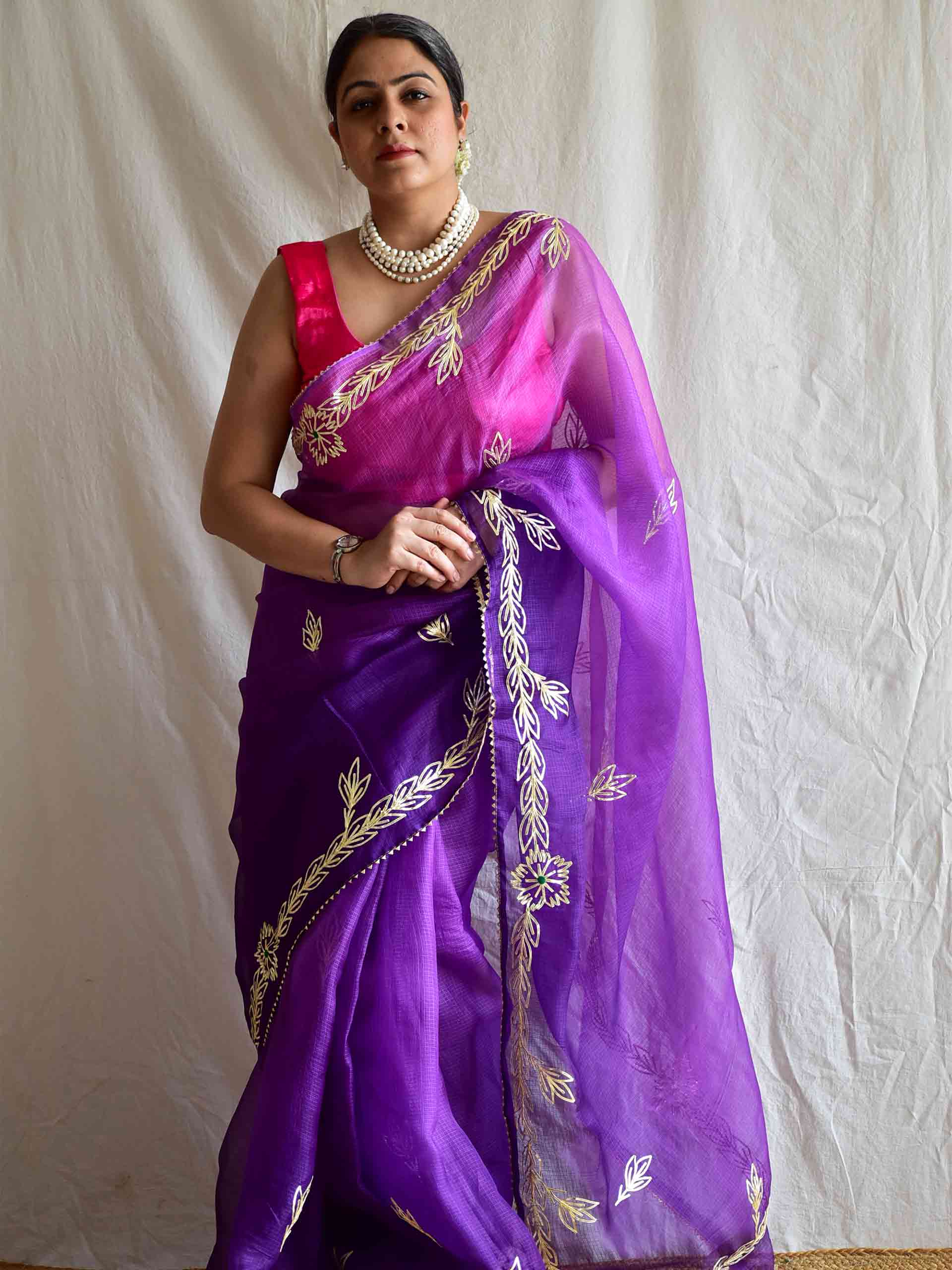 Rajwada - Kacchi Gota Patti Kota Silk Saree