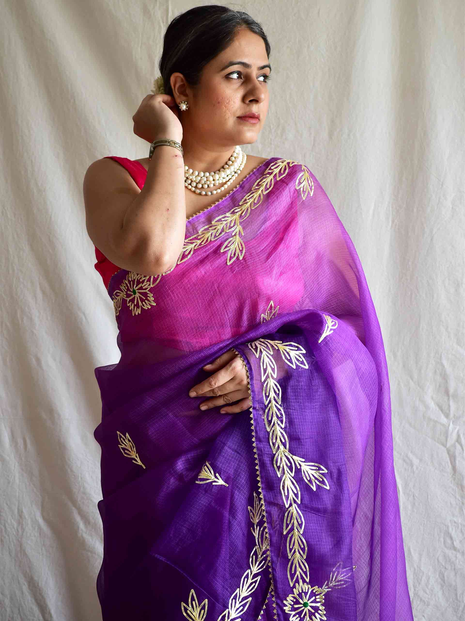 Rajwada - Kacchi Gota Patti Kota Silk Saree