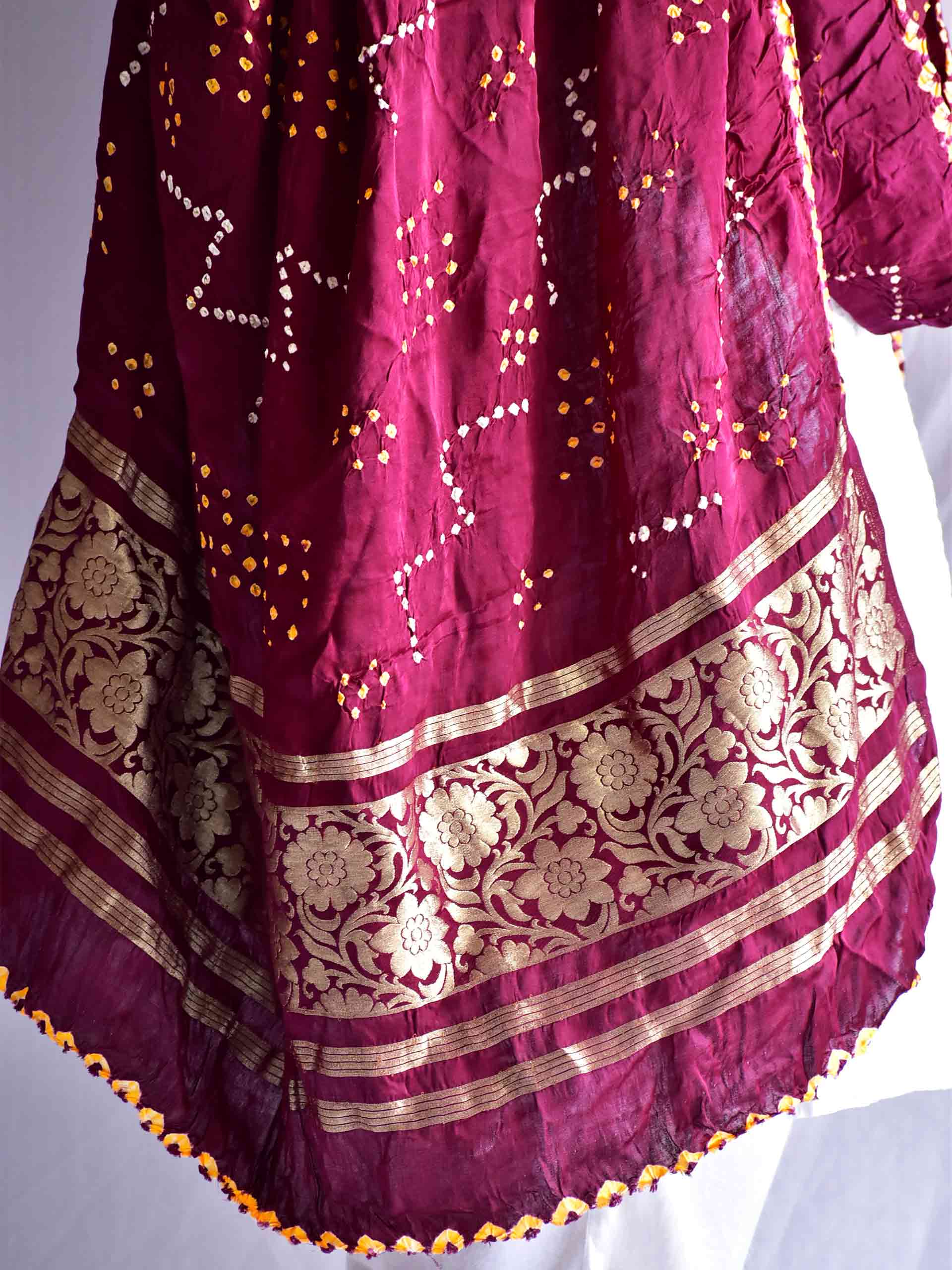 Raddish - Bandhani Gajji silk dupatta with zari