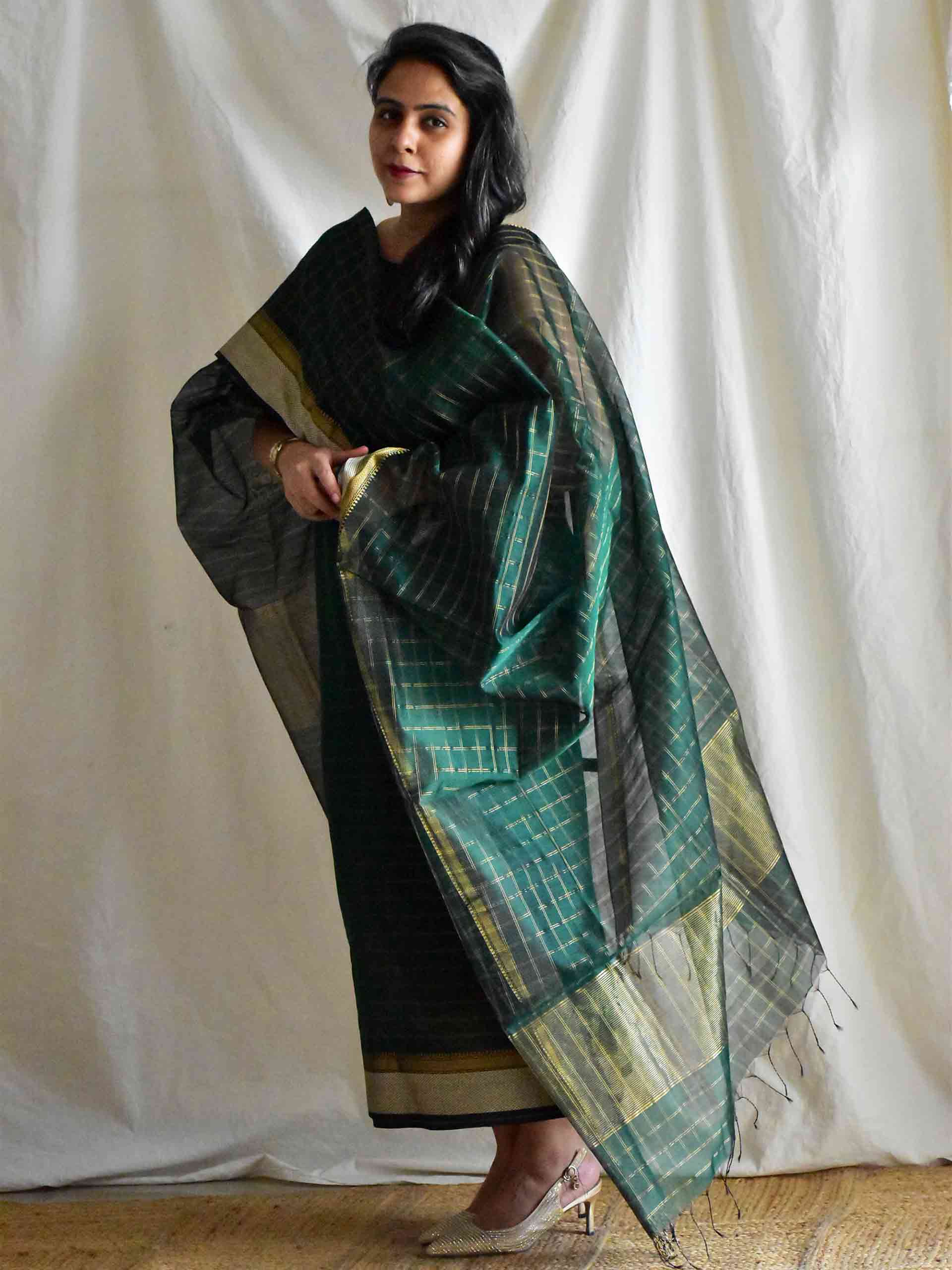 Mitali - Handloom Maheshwari silk 2 pc suit set
