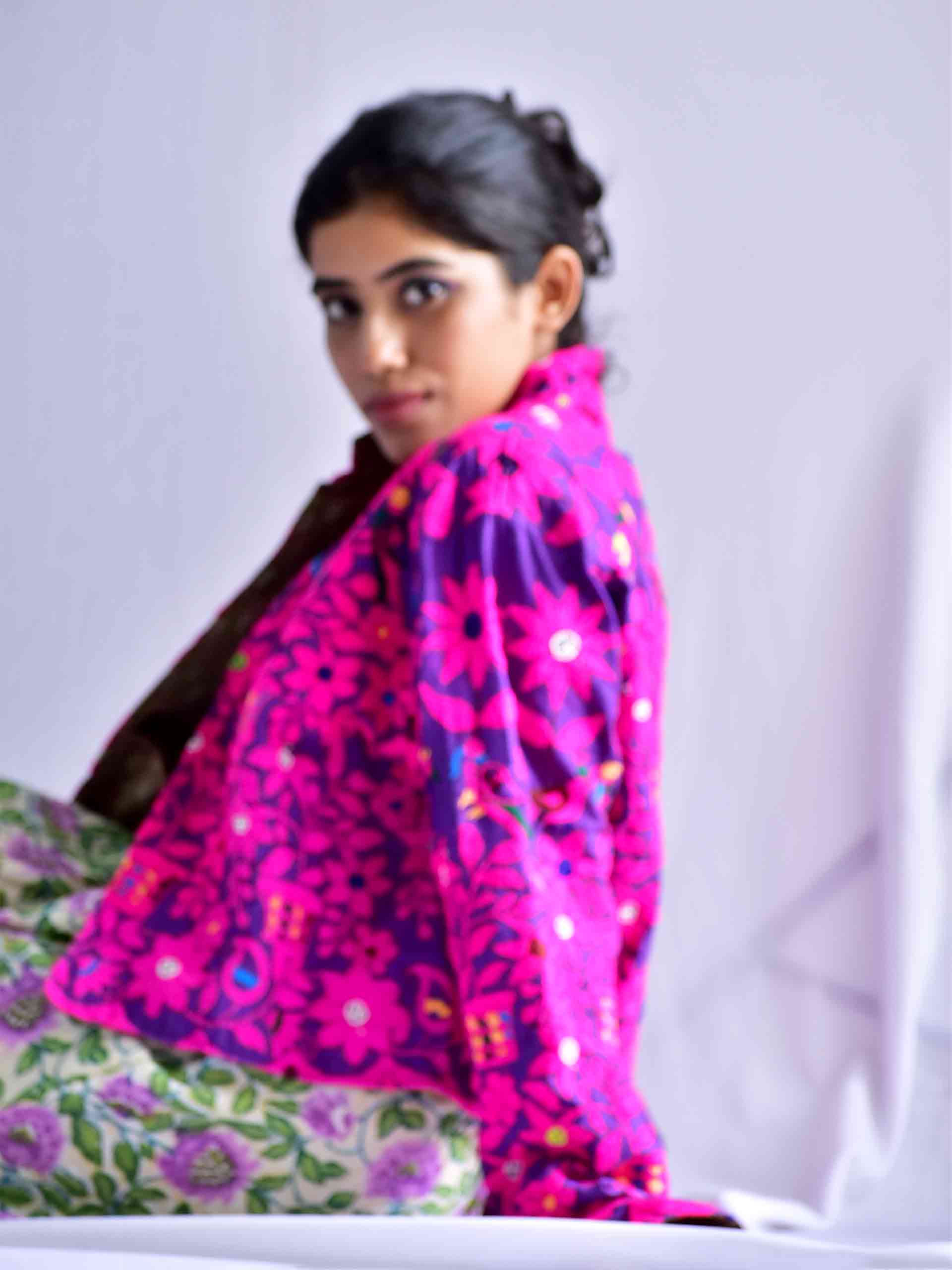 phoolkumari - hand embroidered Reversible jacket
