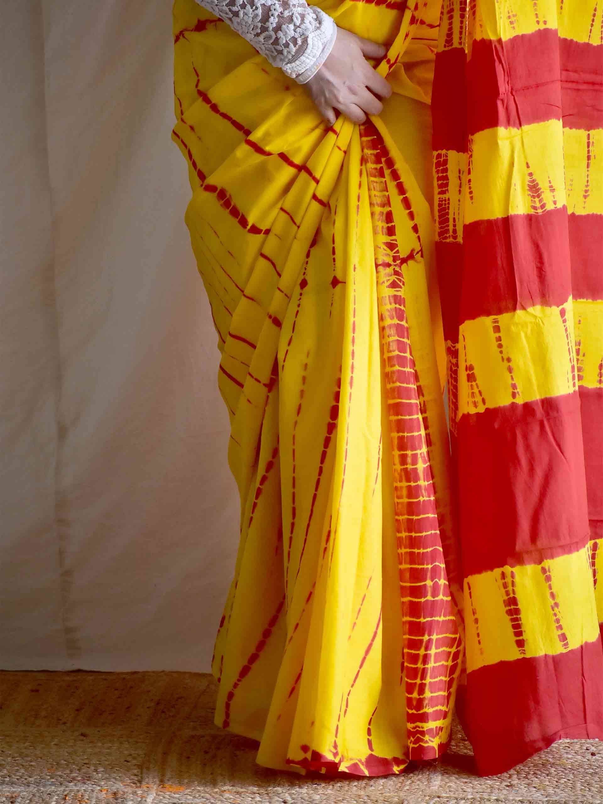 sindoori - mul tie and dye saree