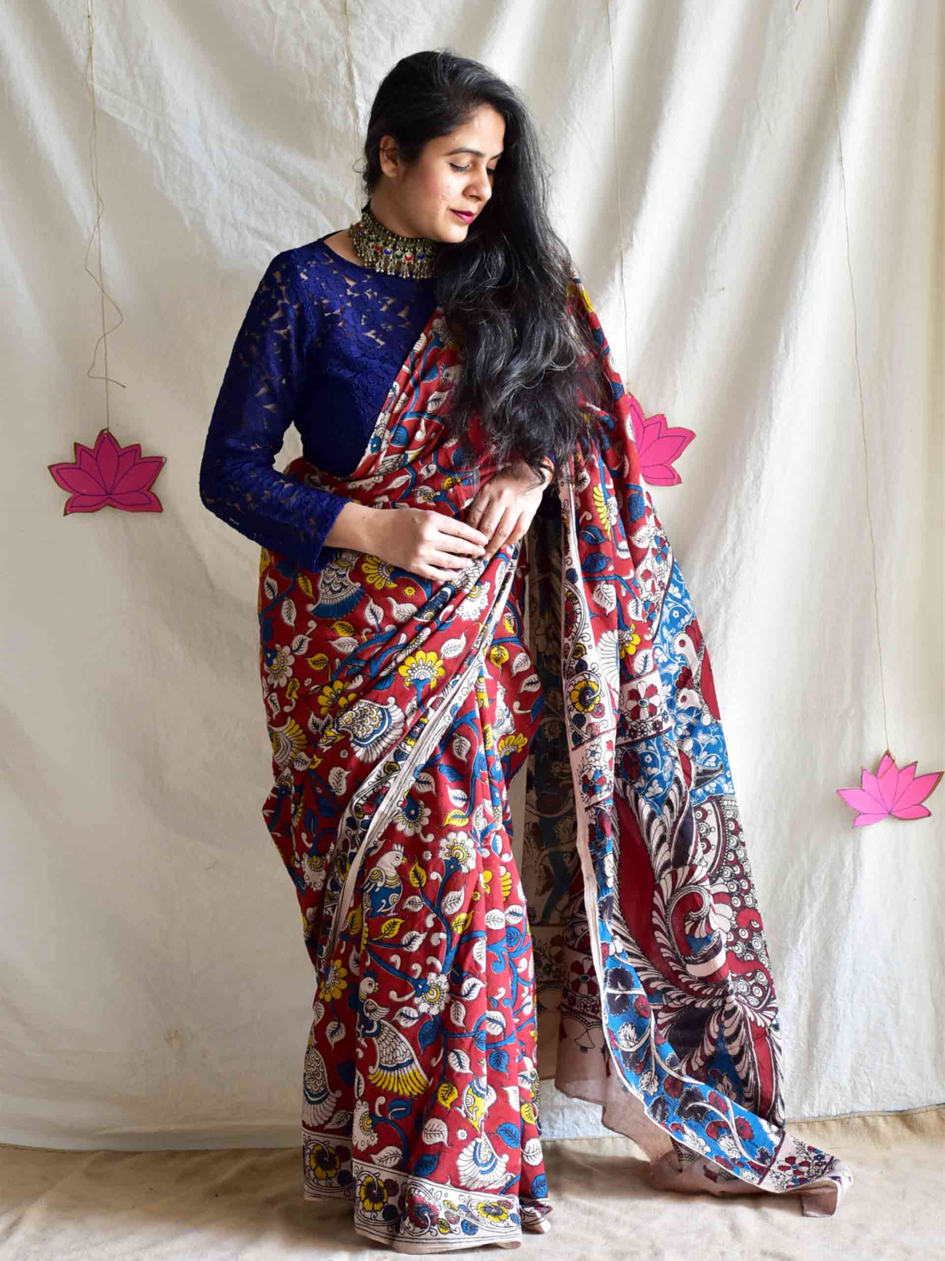 Laal Bela - kalamkari printed saree