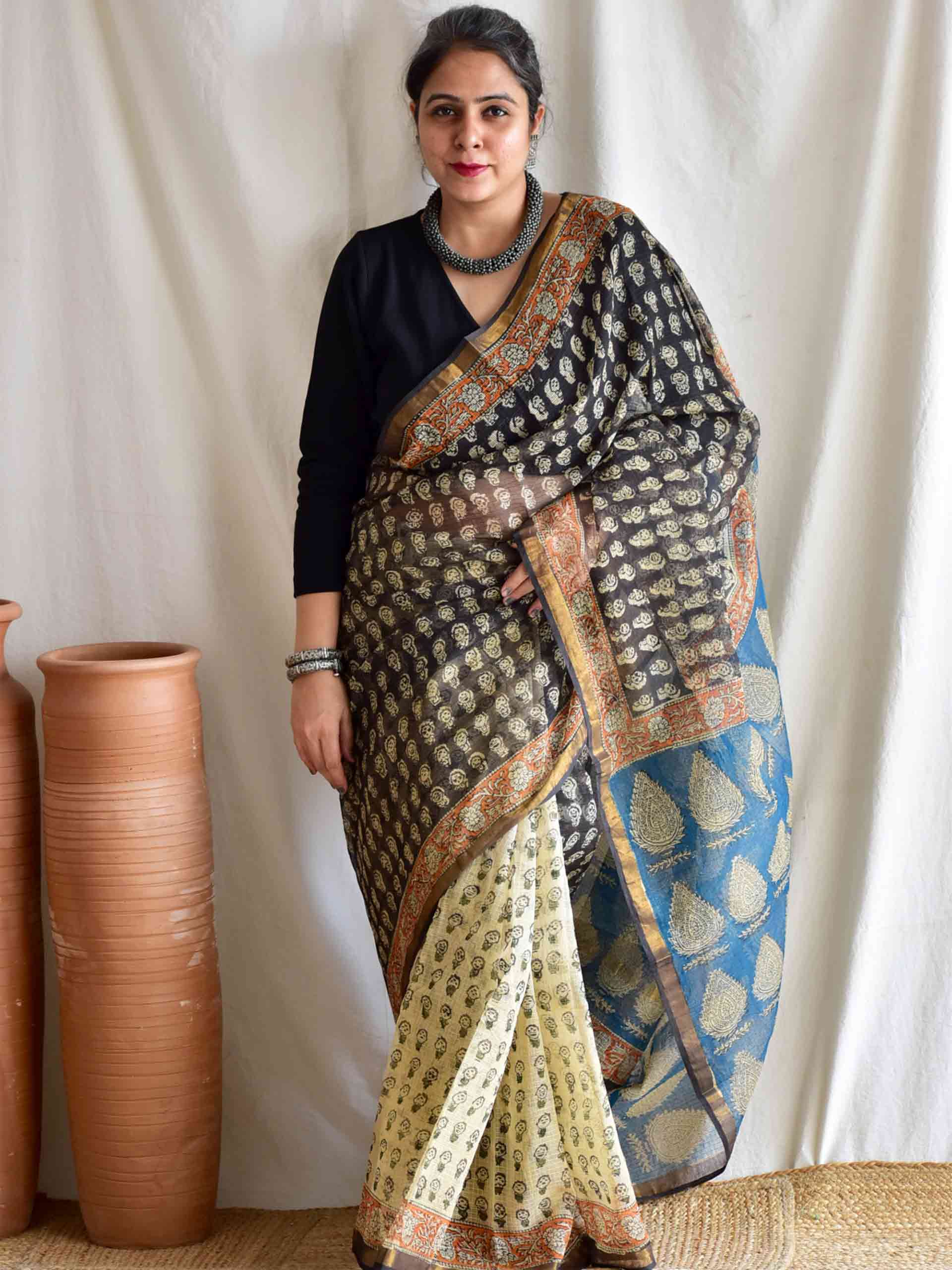 chehre  - Dabu Kota Doria Saree