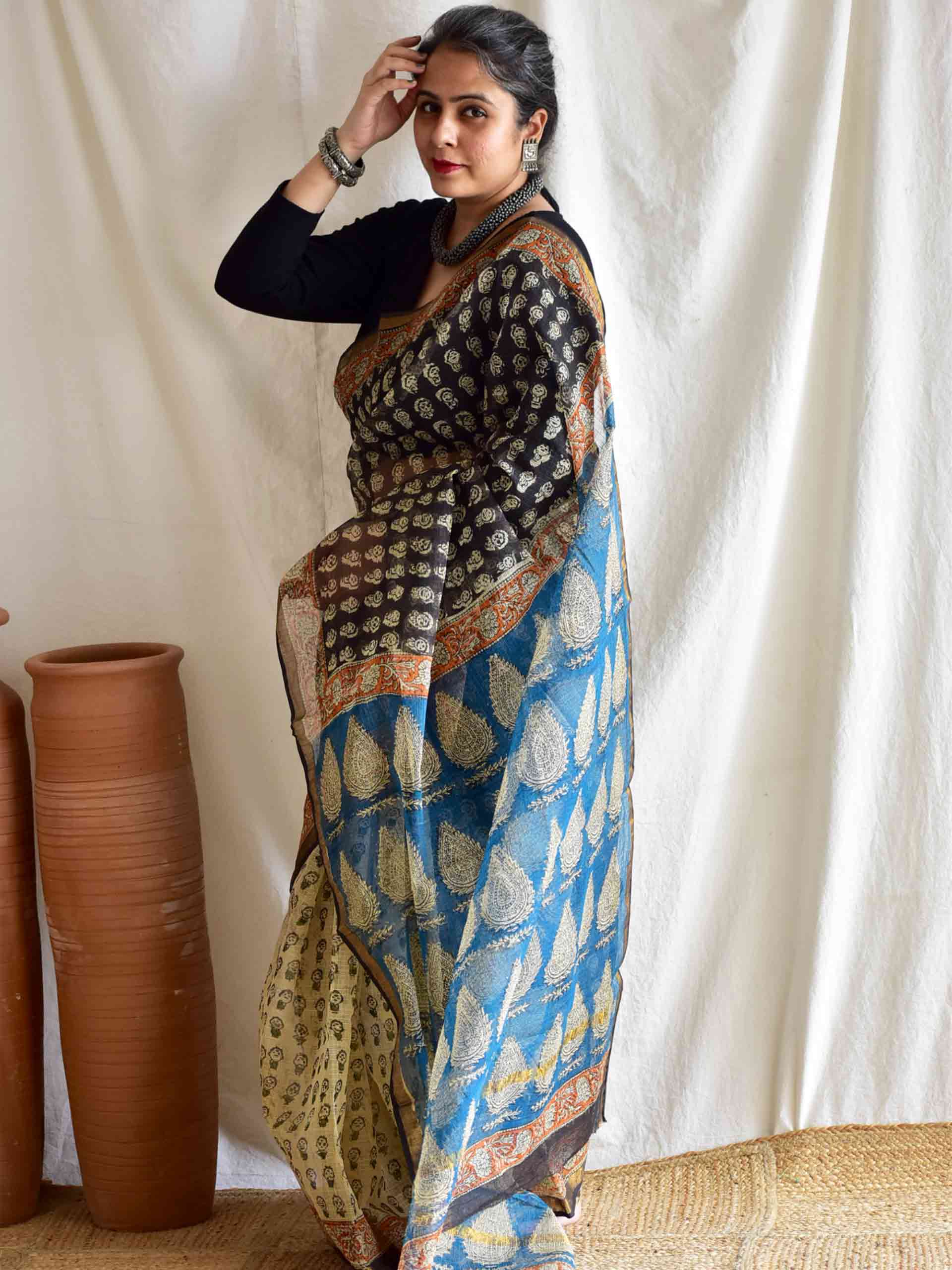 chehre  - Dabu Kota Doria Saree
