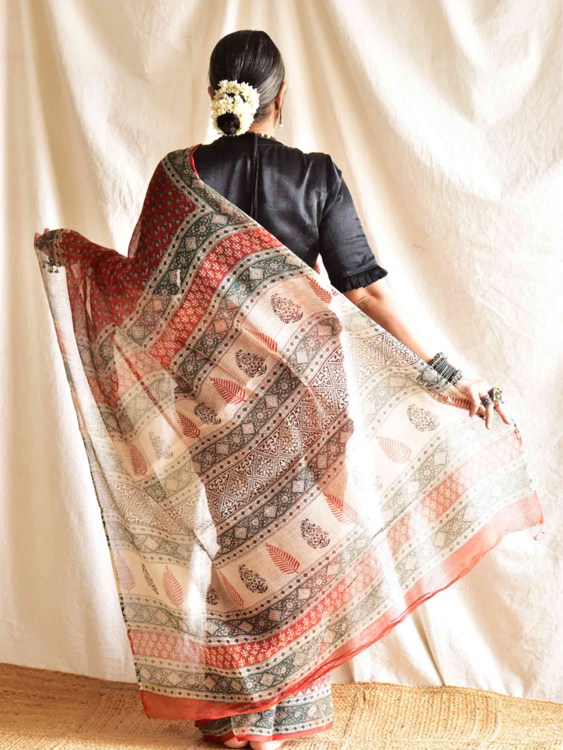 Lali - Dabu Kota Doria Saree