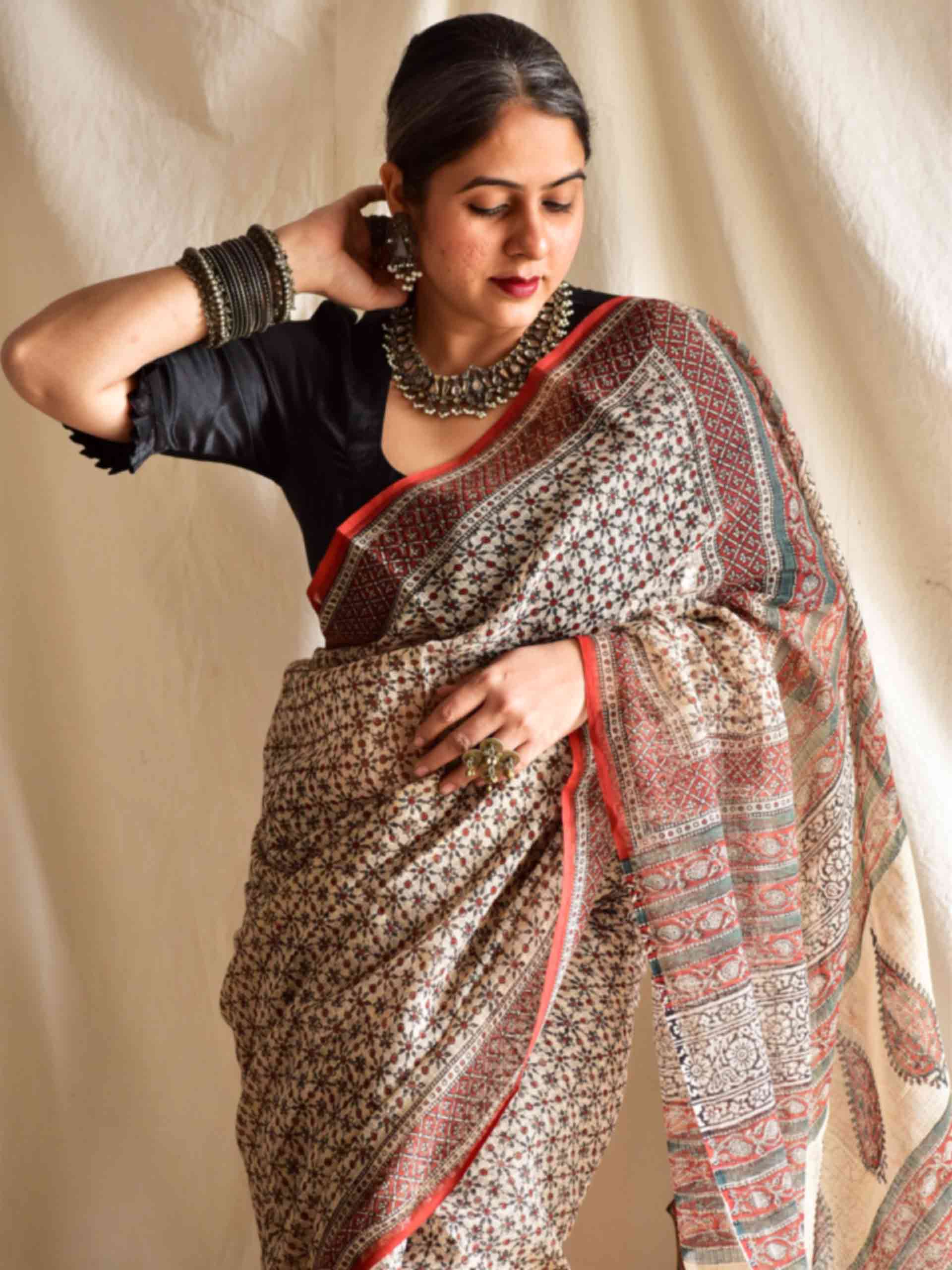 Heera - Dabu Kota Doria Saree