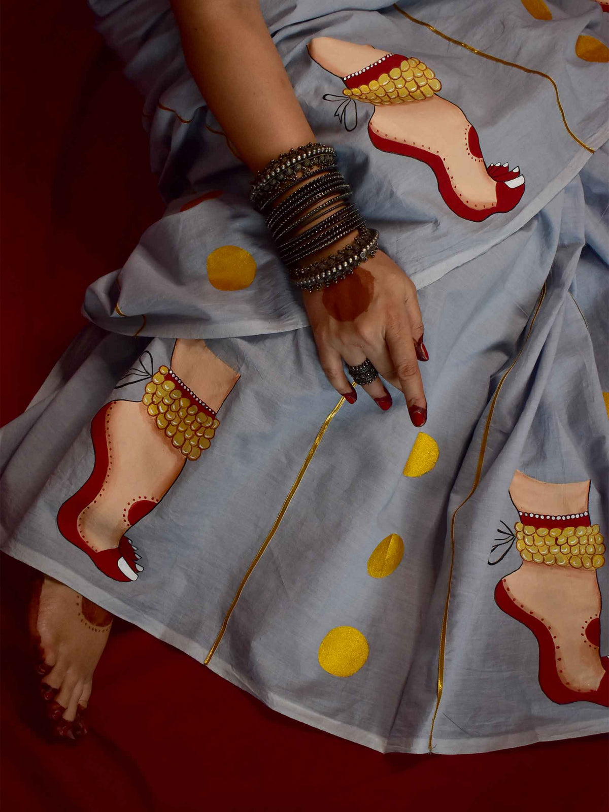 Charan Chandrika - Handpainted saree