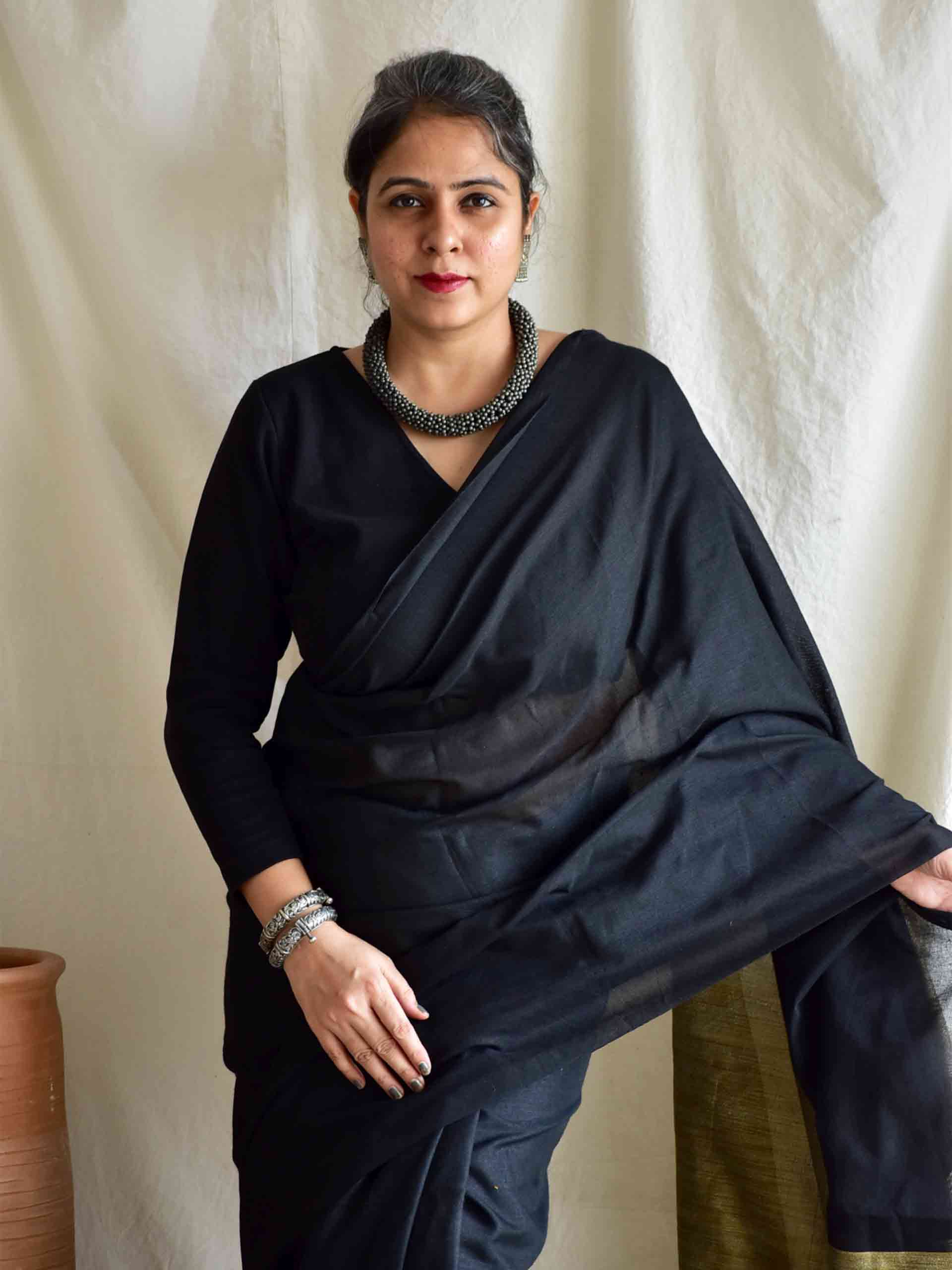 Midnight - Dual shaded cotton saree