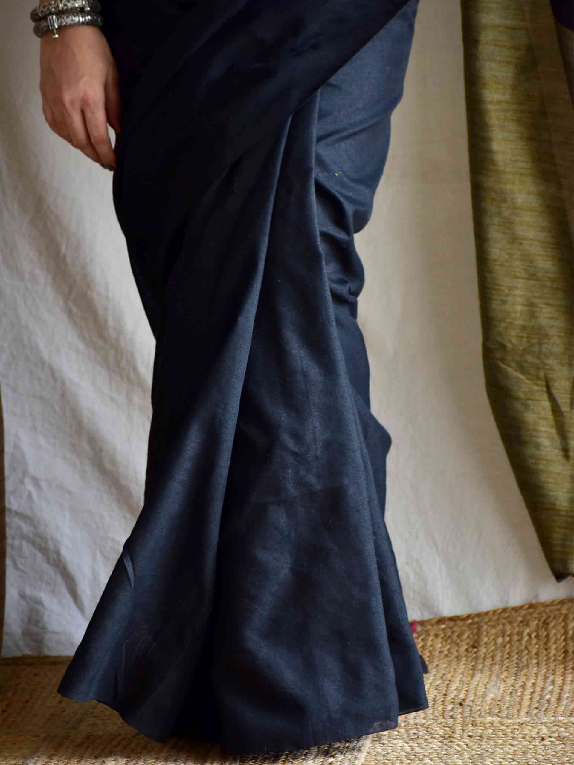 Midnight - Dual shaded cotton saree