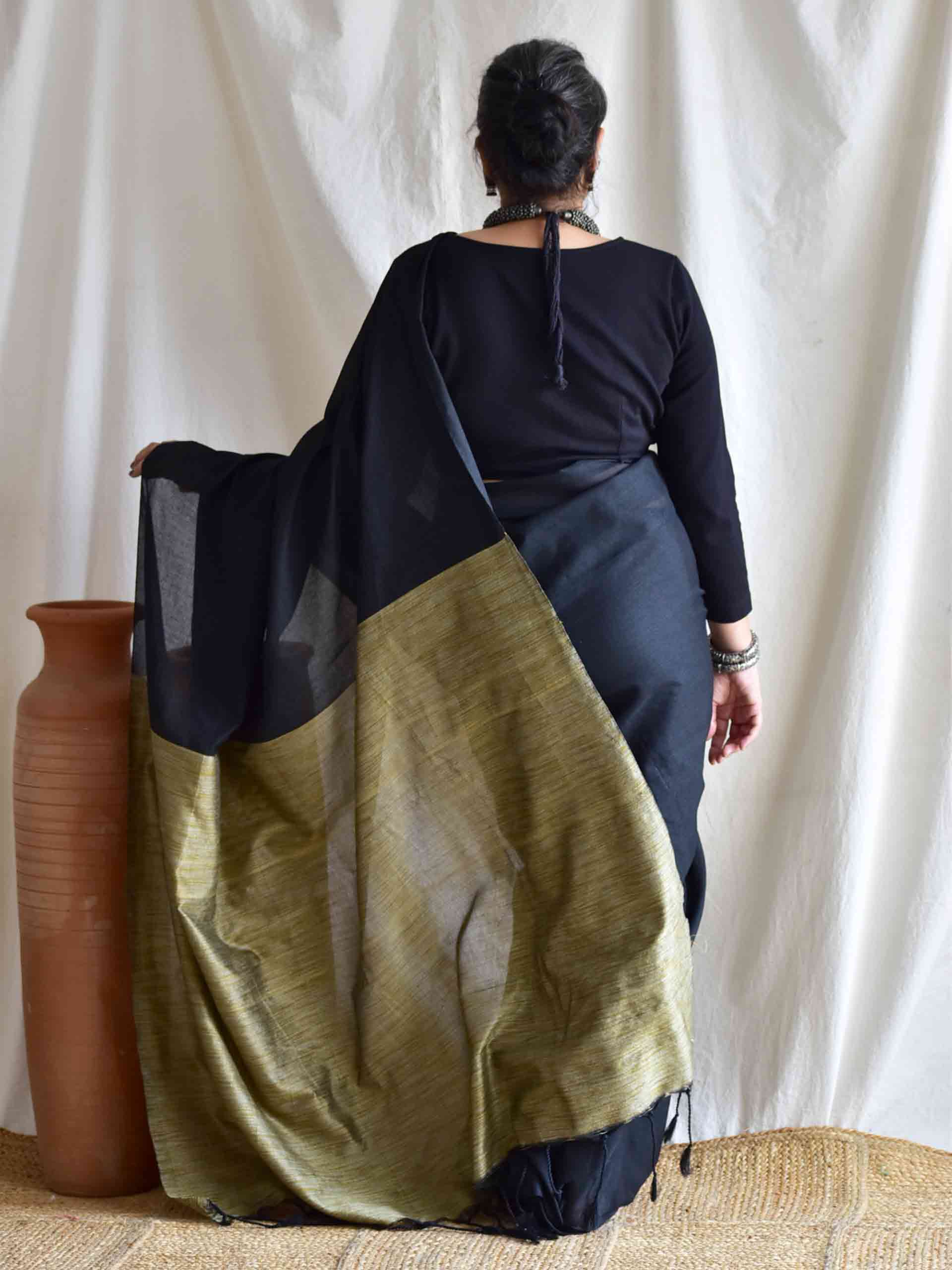 Midnight - Dual shaded cotton saree
