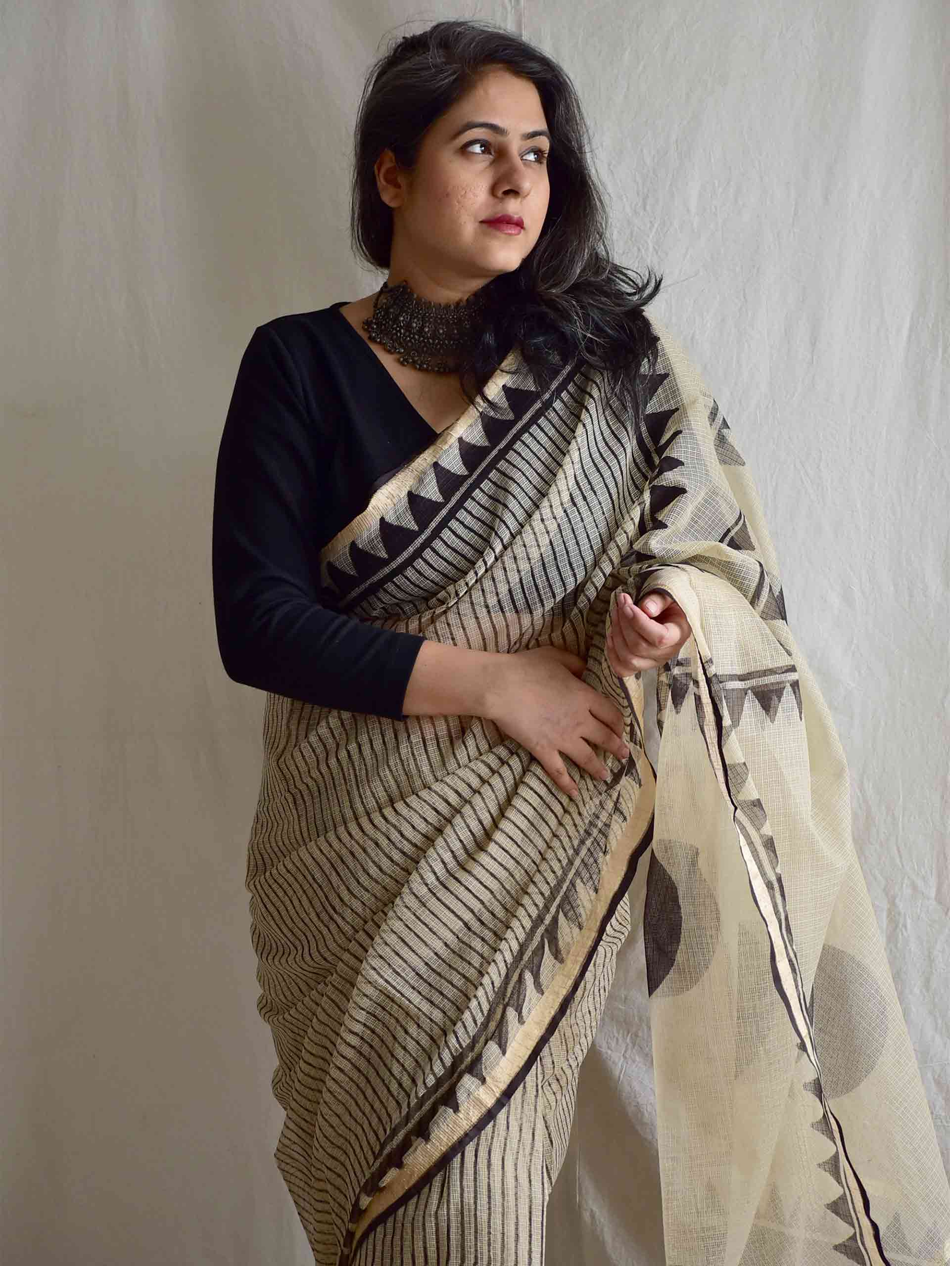 Dharti - Dabu Kota Doria Saree