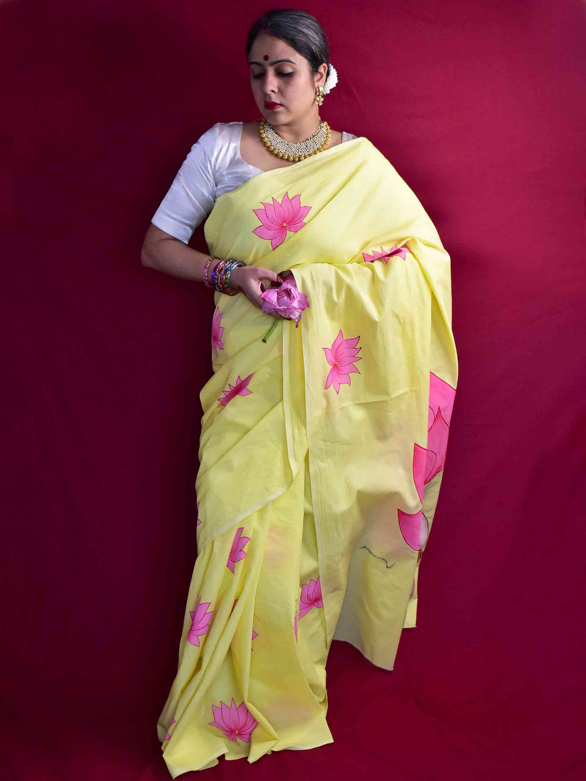 Kamal Arpan - Handpained saree