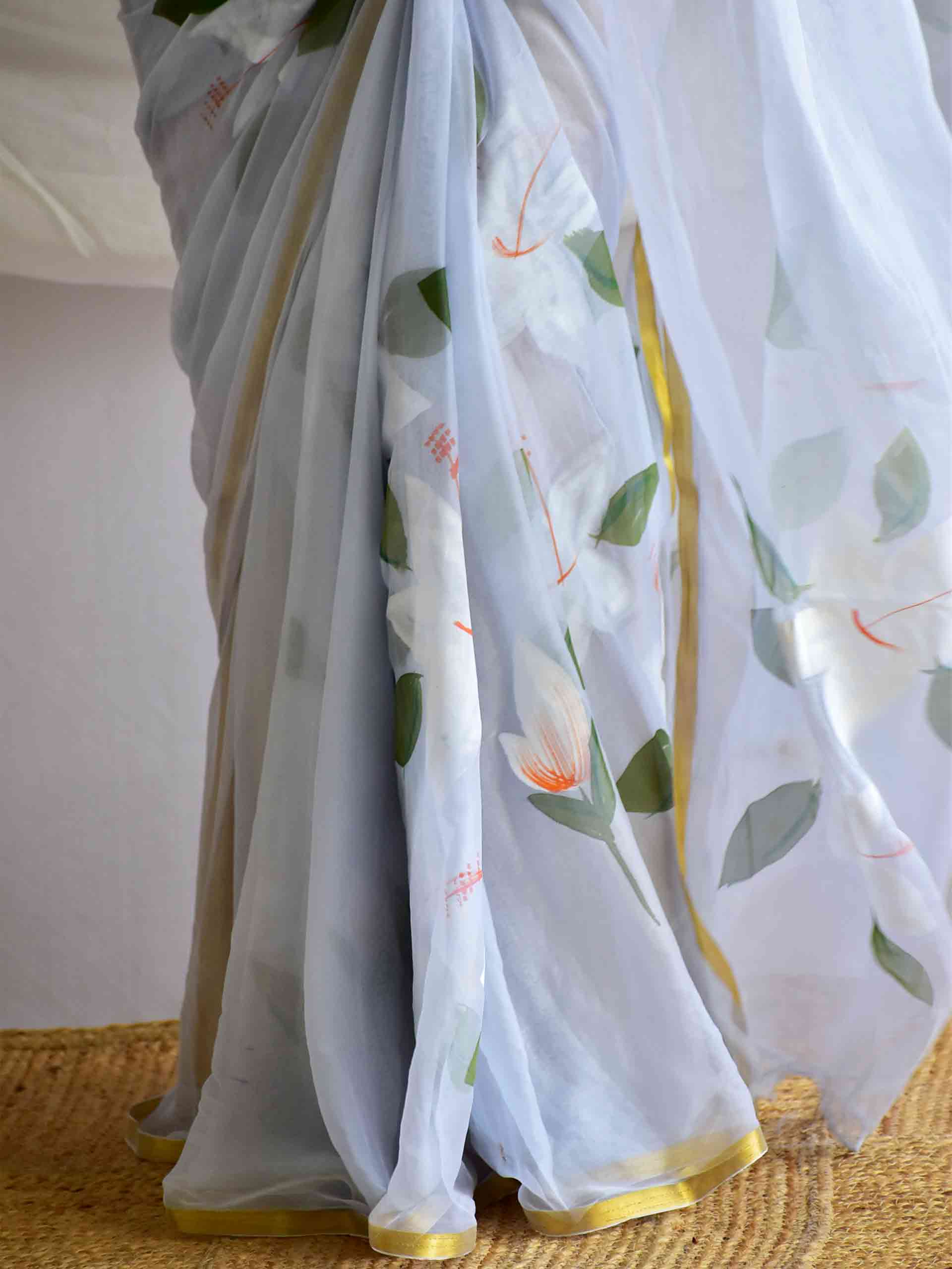 Neerja - Hand painted chiffon saree