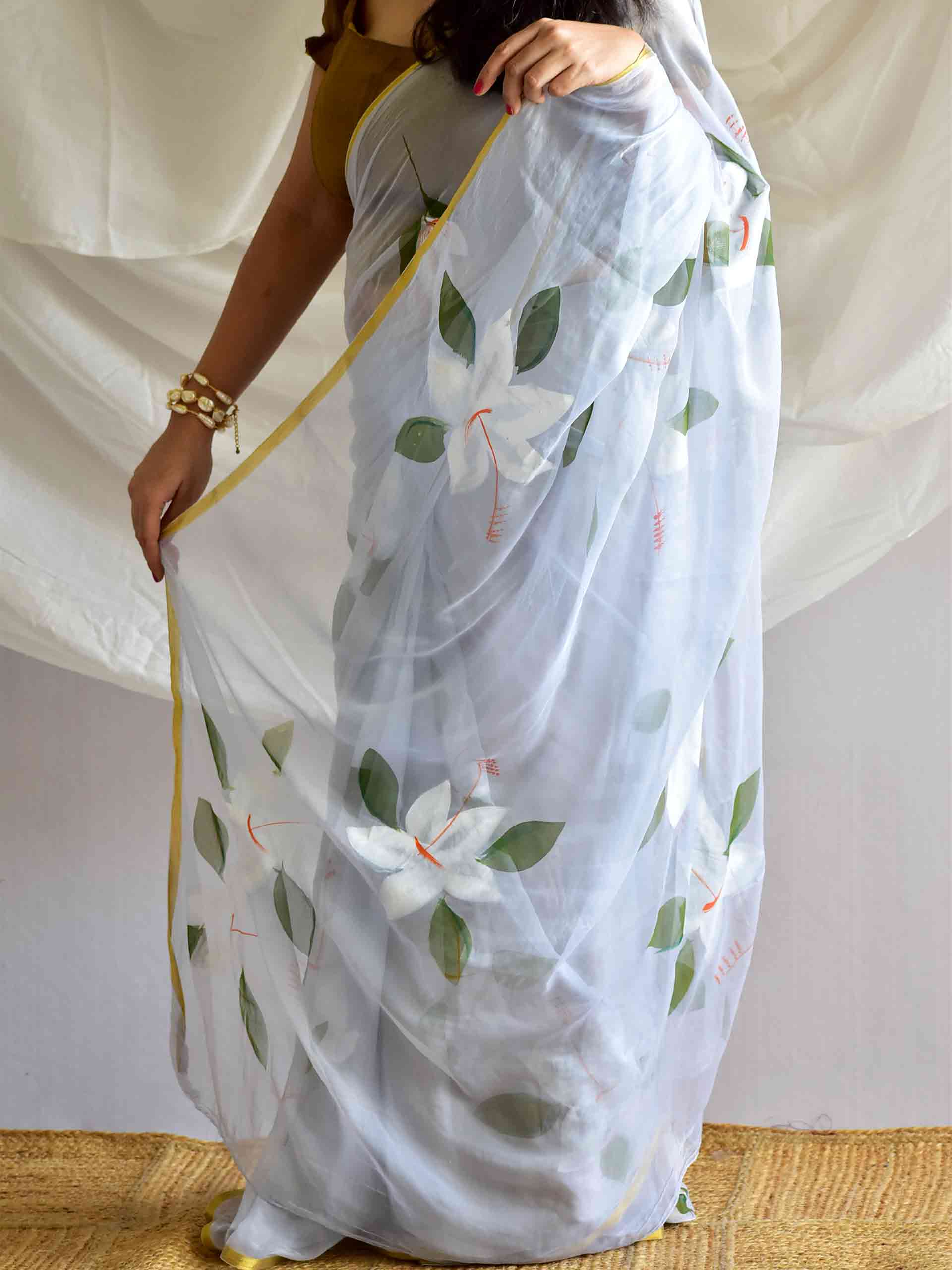 Neerja - Hand painted chiffon saree