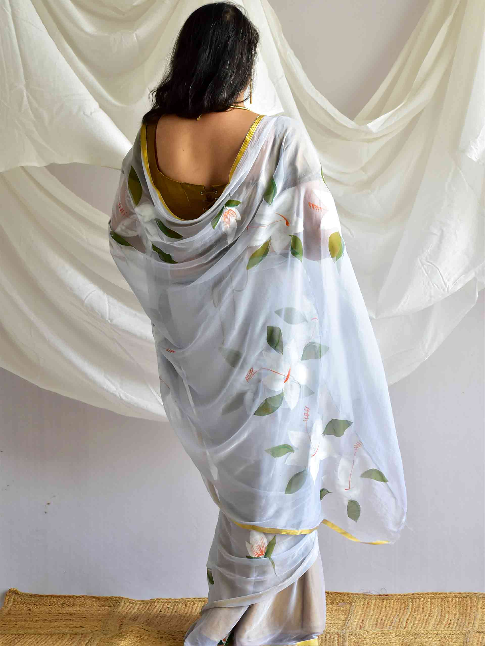 Neerja - Hand painted chiffon saree