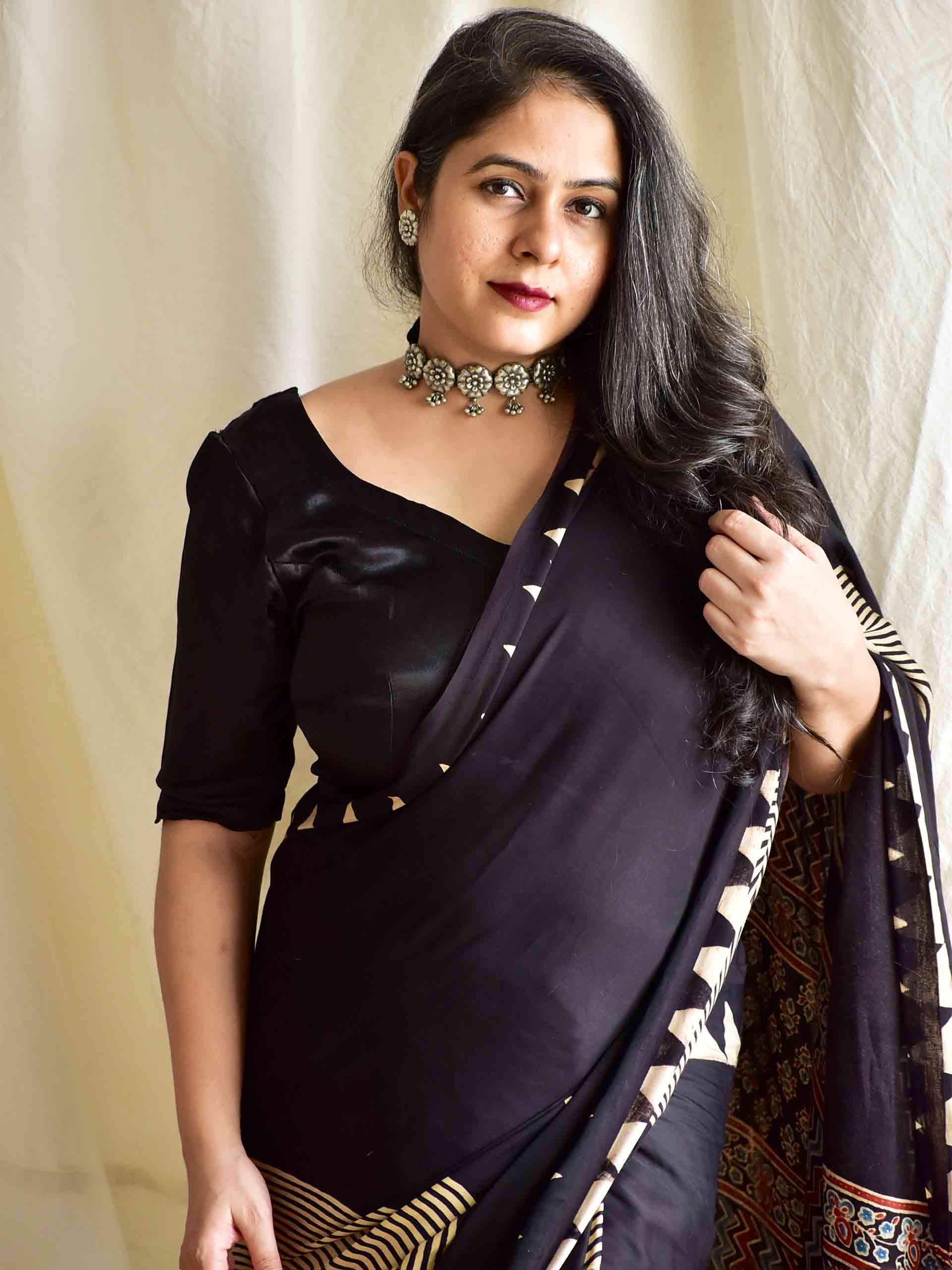 emma - Ajrakh modal Silk Saree