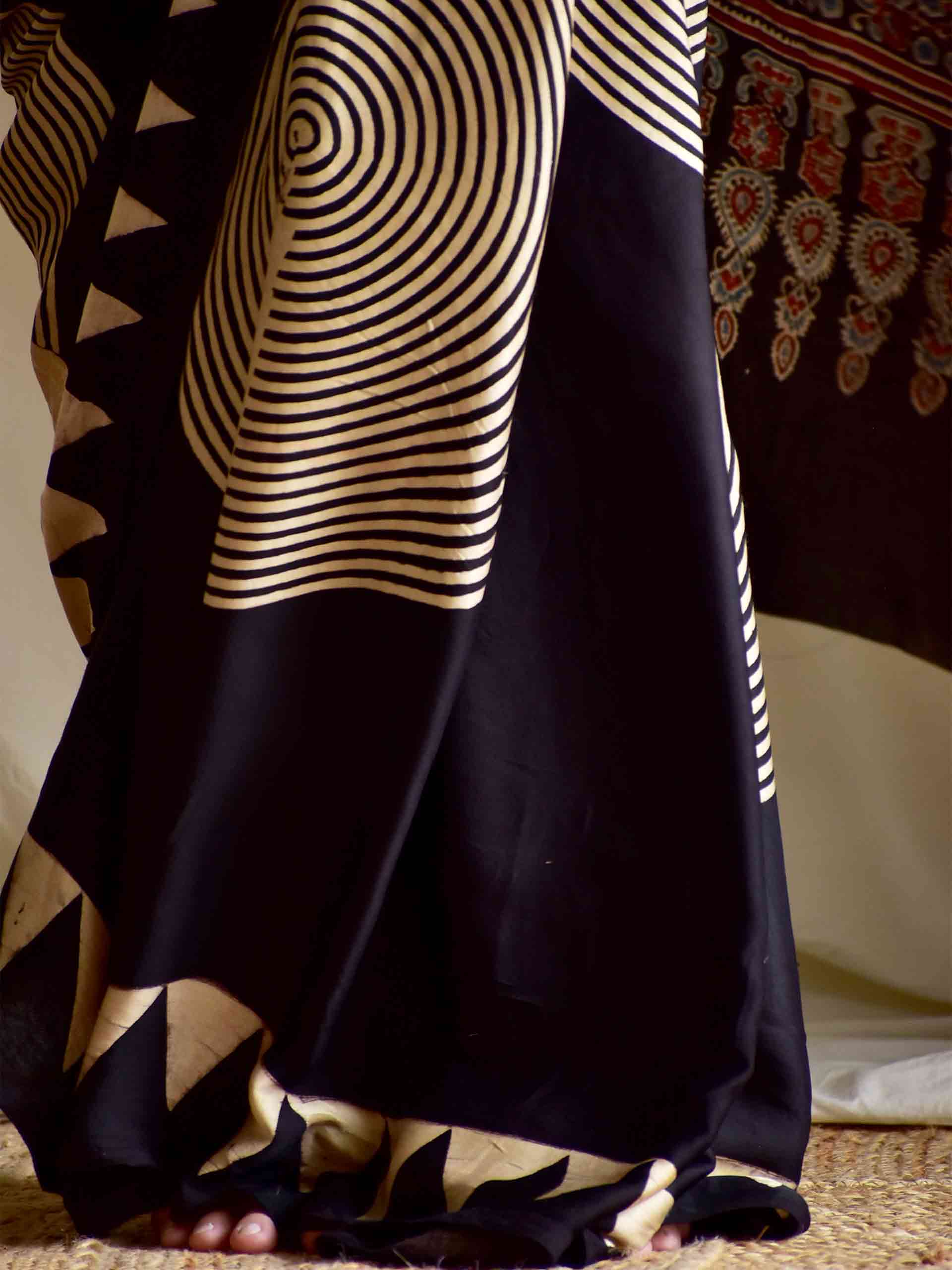 emma - Ajrakh modal Silk Saree