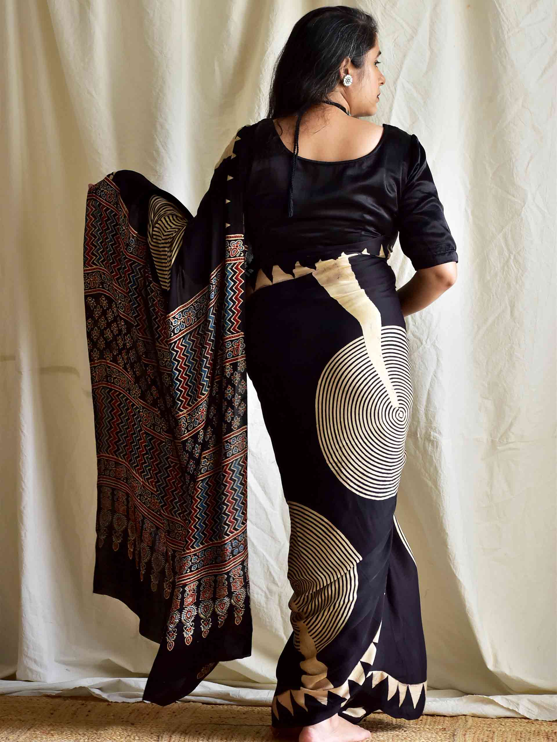 emma - Ajrakh modal Silk Saree